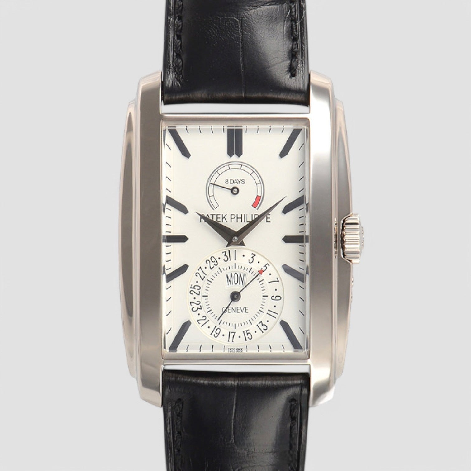 Gondolo 8 Day Manual Wind White Dial 18K White Gold Description