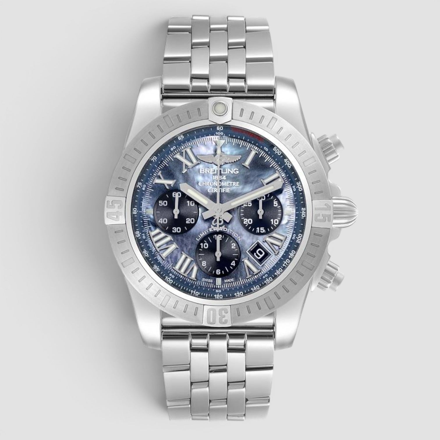 Chronomat 44 Airbourne Mother Of Pearl Dial Steel Mens Watch