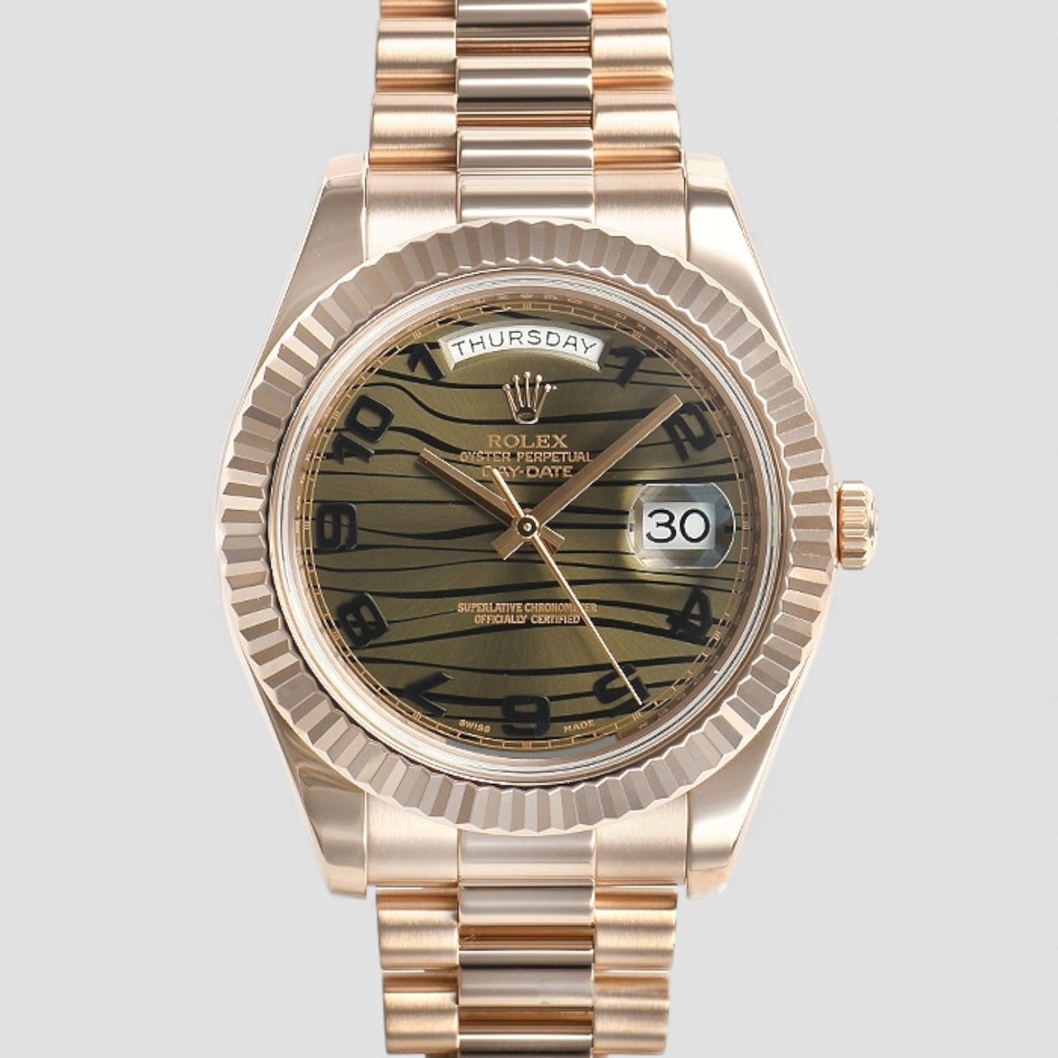 Day-Date II 18k Rose Gold Wave Dial