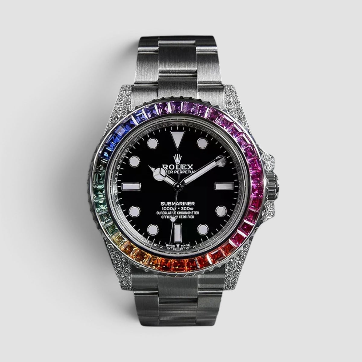 Submariner No Date 41 Custom Diamond-Set Rainbow Bezel