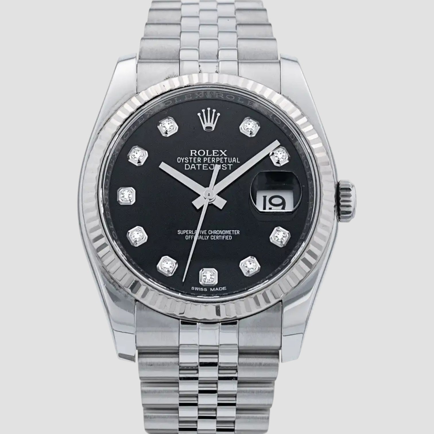 Datejust 36 White Gold/Steel Black Diamond