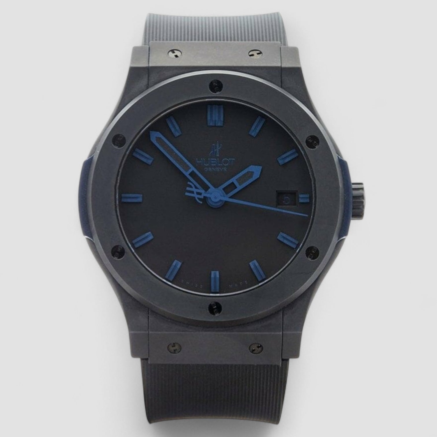 Classic Fusion Ceramic – All Black/Blue – Automatic 45mm
