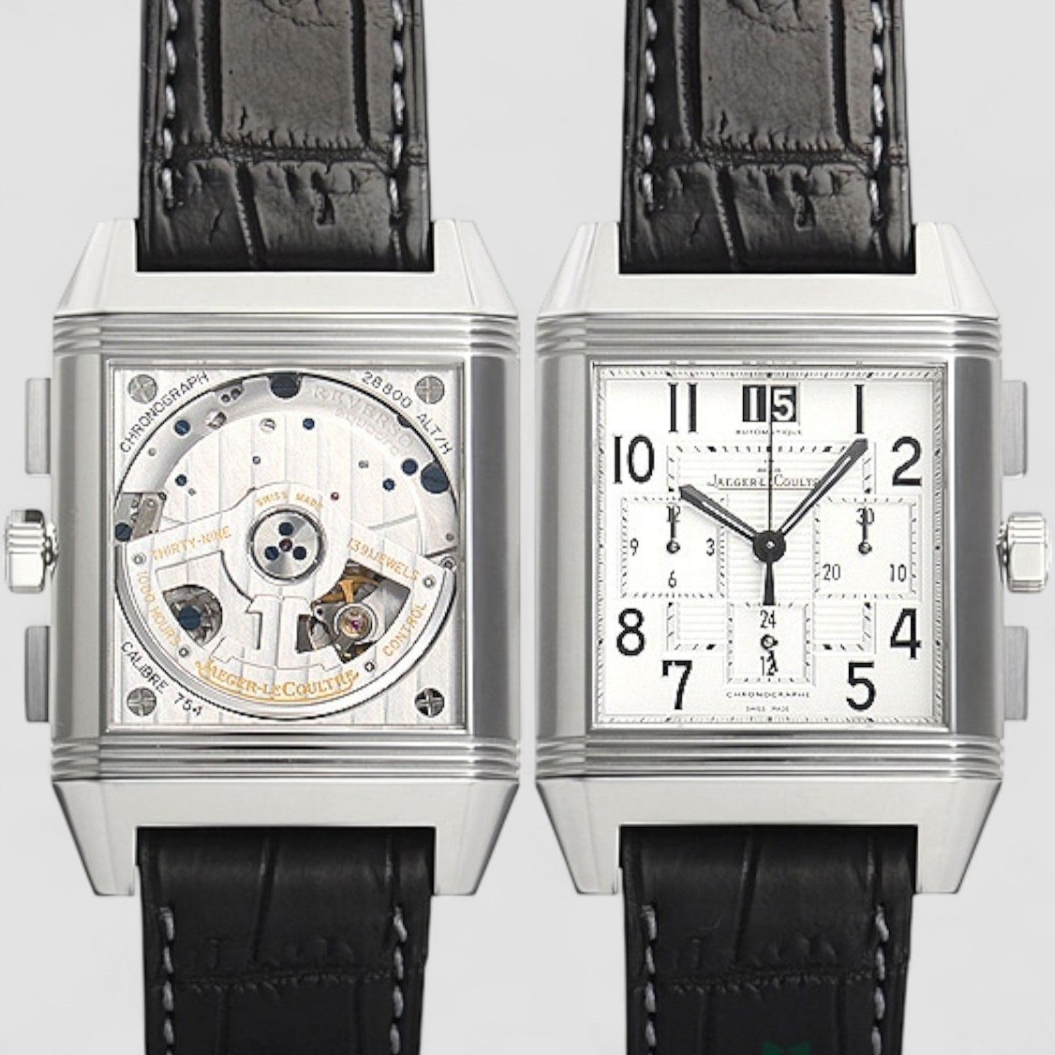 Reverso Squadra Chronograph GMT SS / Alligator