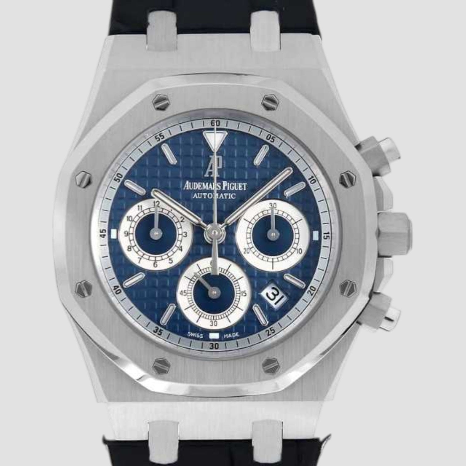 Royal Oak Chronograph 18K White Gold Blue Dial / Alligator