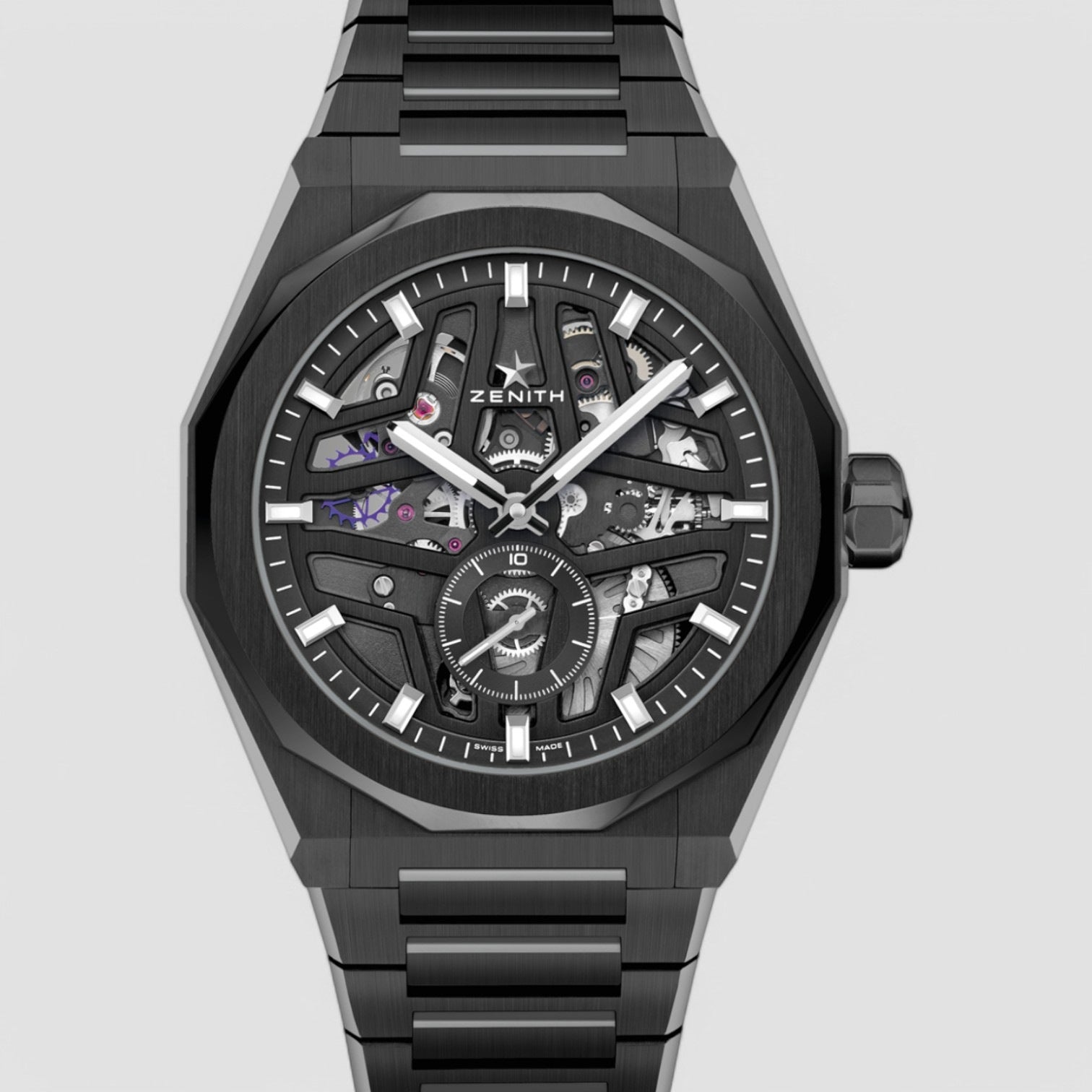 Defy Skyline Skeleton Automatic Black Ceramic Dial Men's Watch