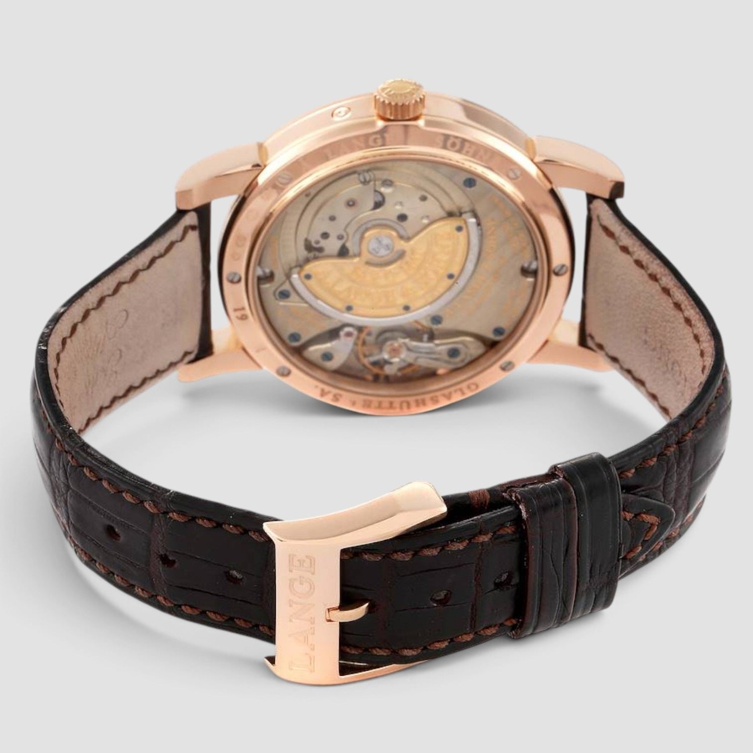 Saxonia Annual Calendar 38mm 18K Rose Gold Silver Dial