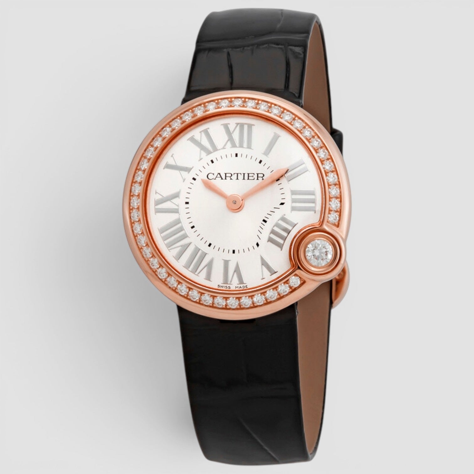 Ballon Blanc de Cartier 30mm 18K Rose Gold Diamond-Set