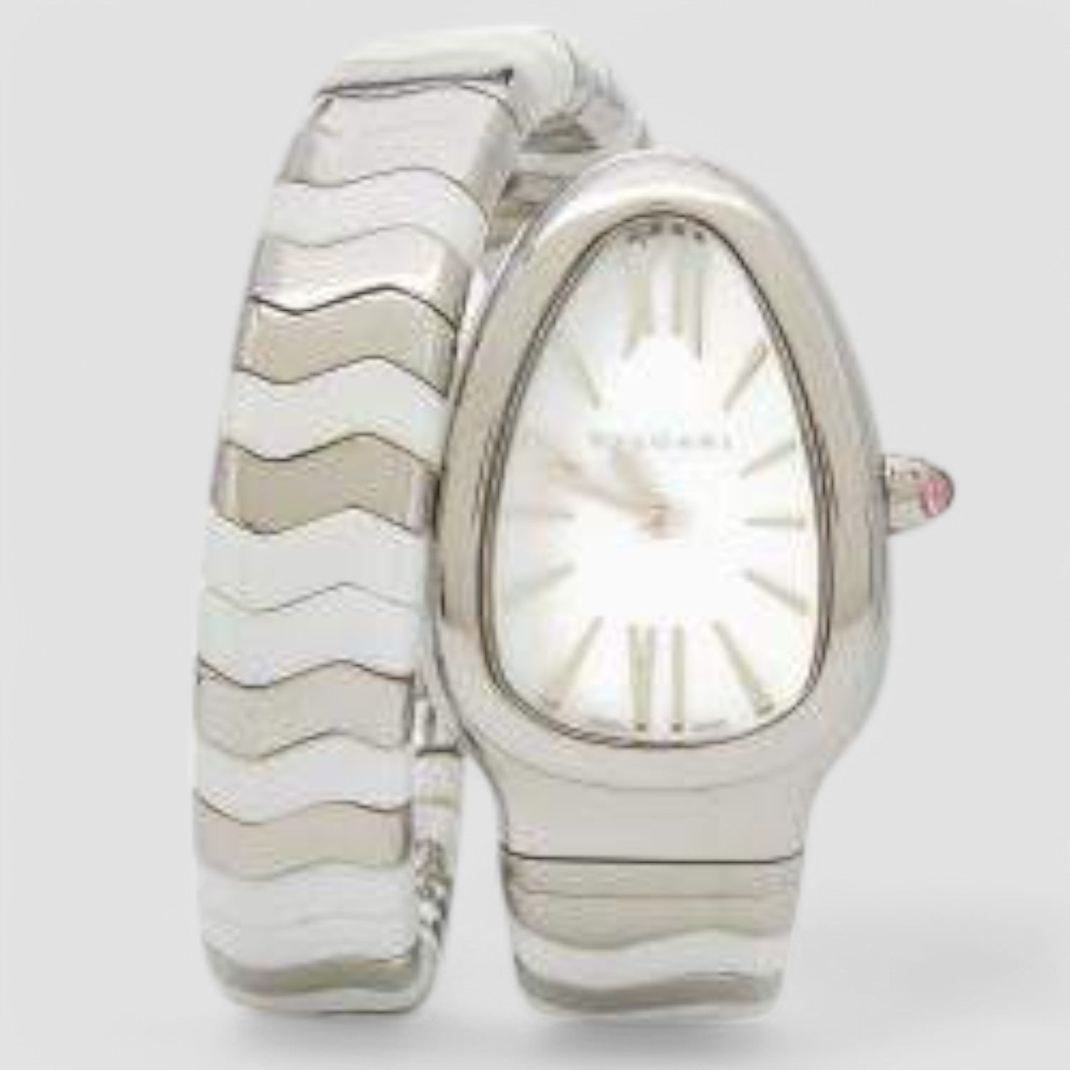 Serpenti Spiga White Lacquered Dial Quartz Ladies Watch