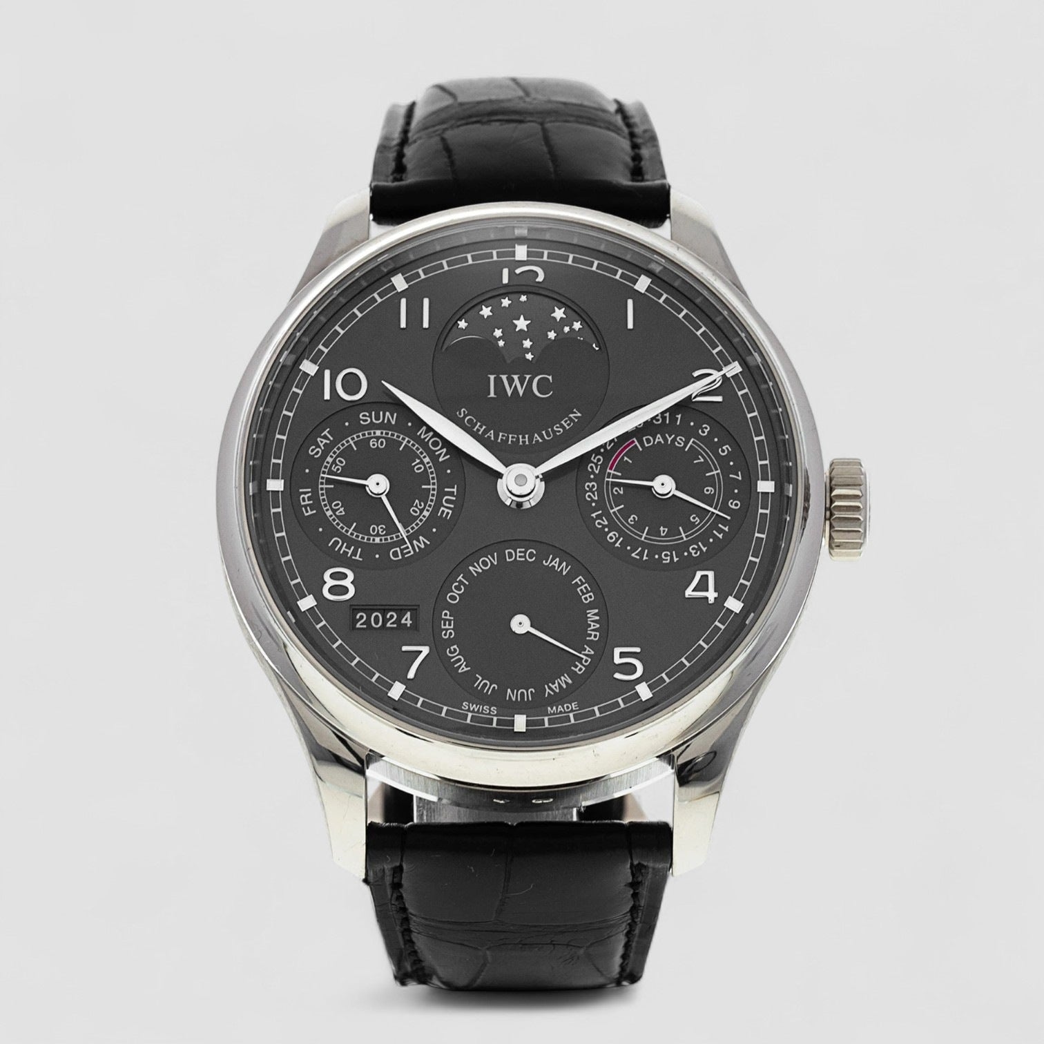 Portuguese Perpetual II Grey Dial 18K White Gold