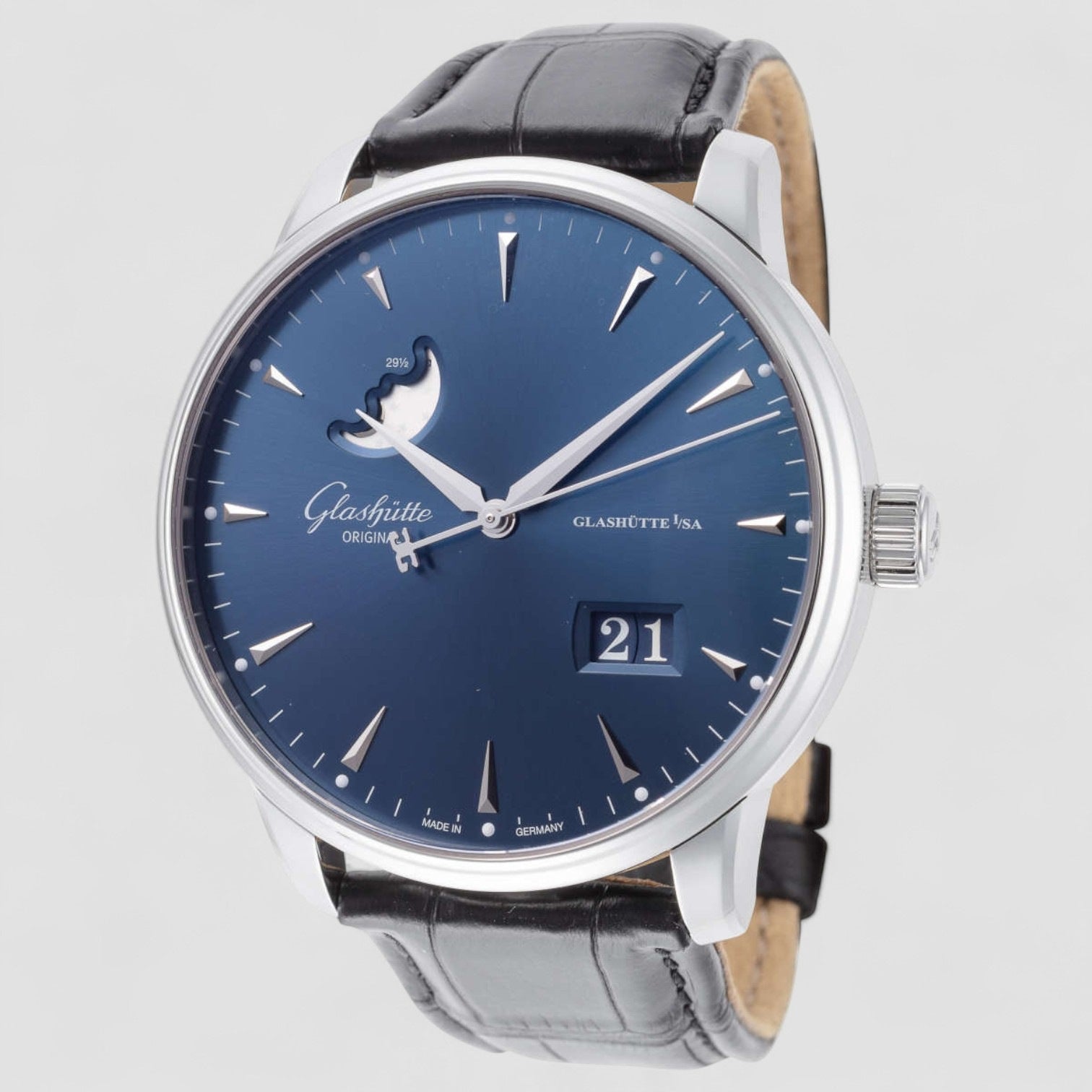 Senator Excellence Panorama Date Moonphase Automatic Blue Dial Men's Watch