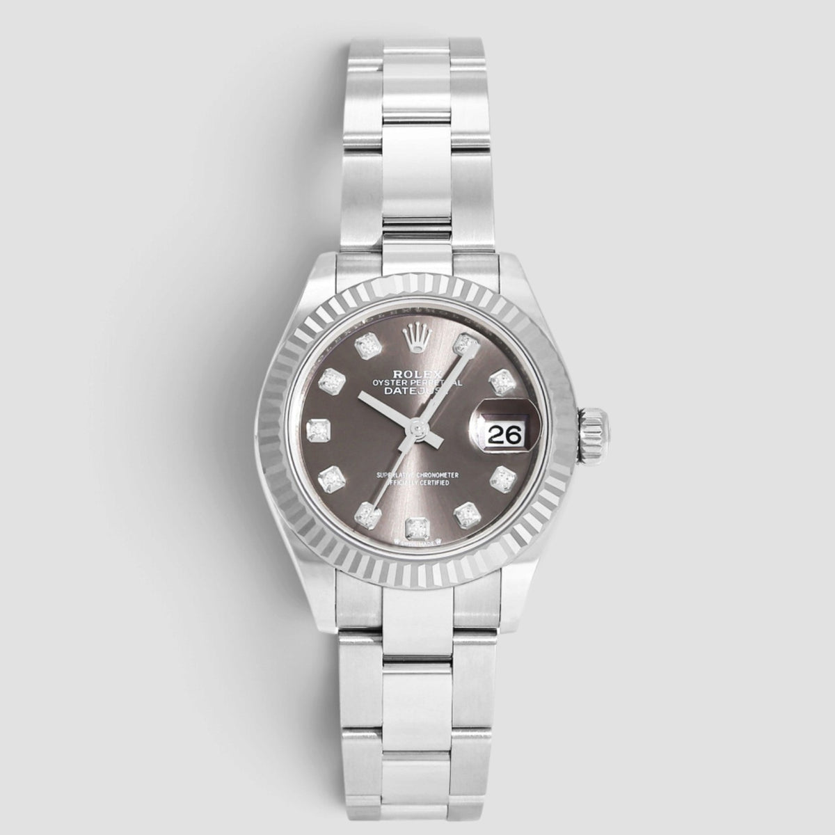 Lady-Datejust 28 Grey Diamond Dial Oyster