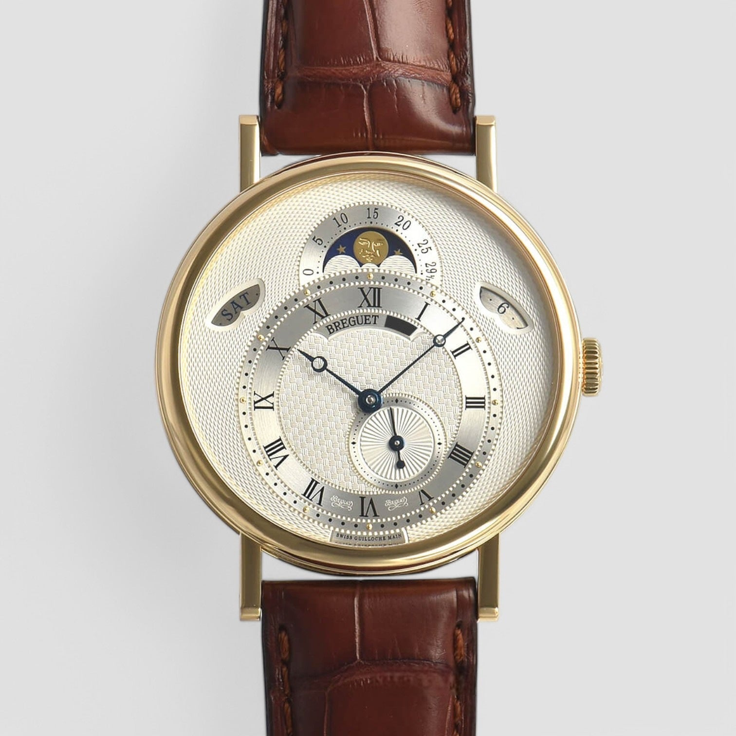 Classique Day & Date Moonphase 18K Yellow Gold Silver Dial
