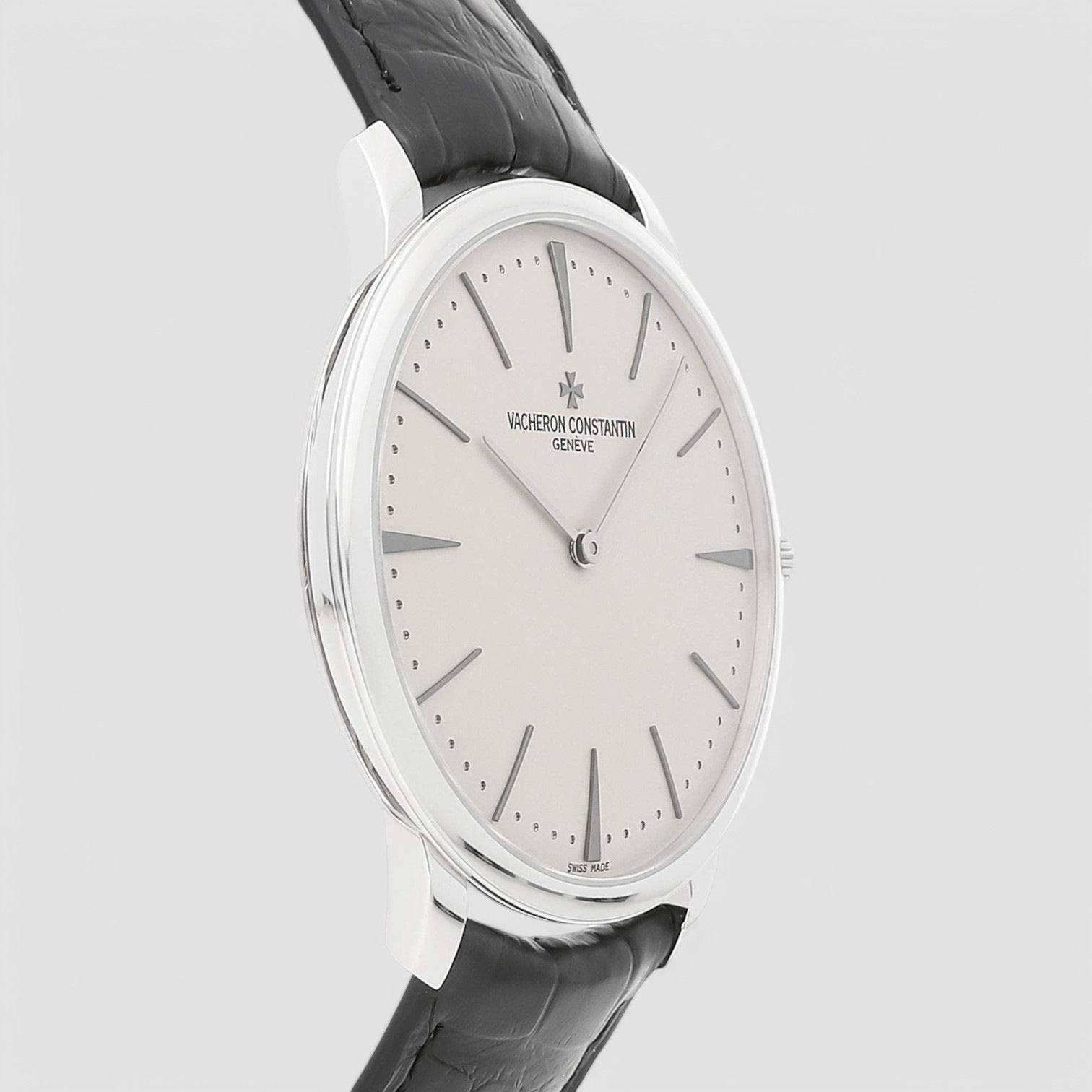 Silver Platinum Patrimony Manual Winding Men's Wristwatch 40 mm