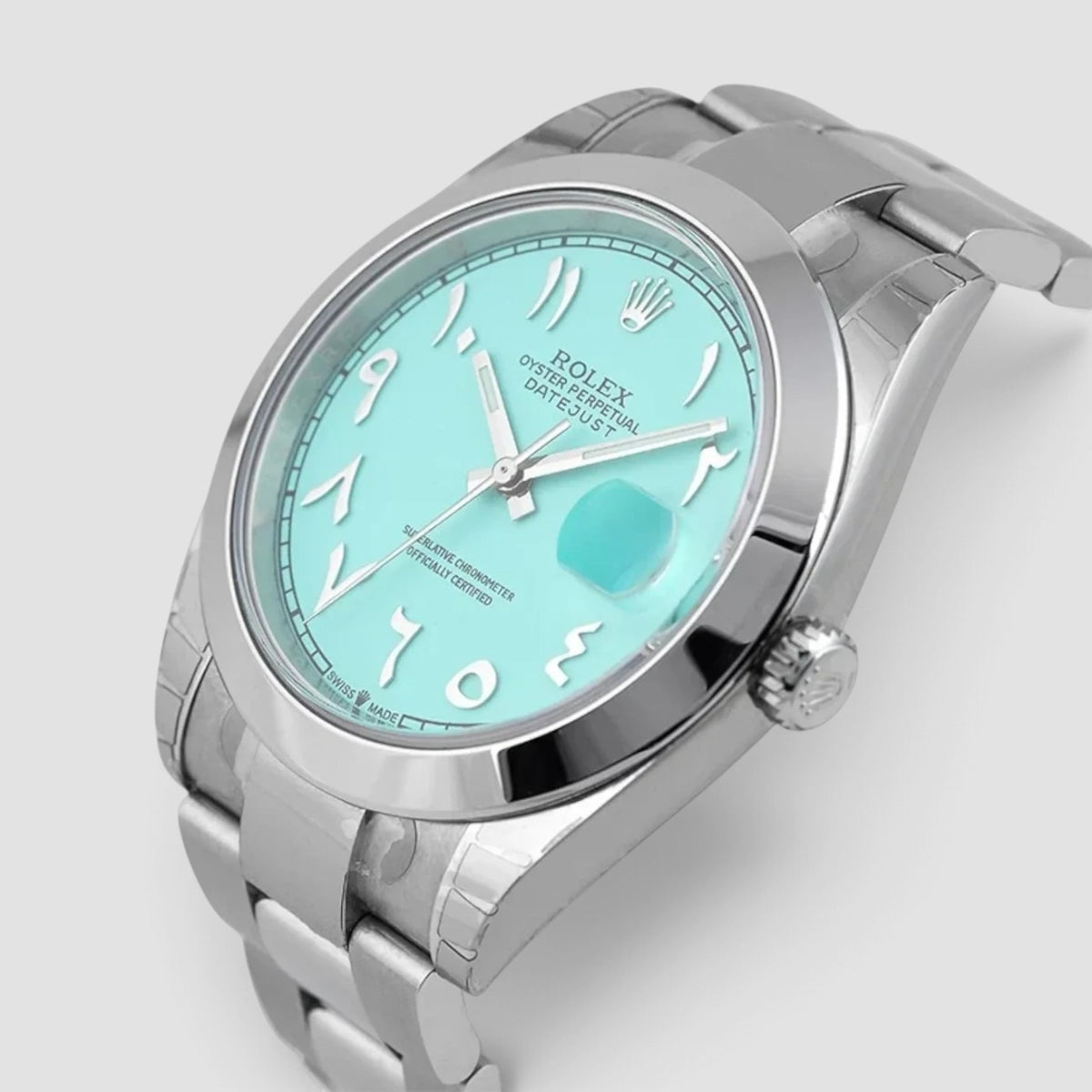 Datejust 41 Custom Tiffany Blue Arabic Dial