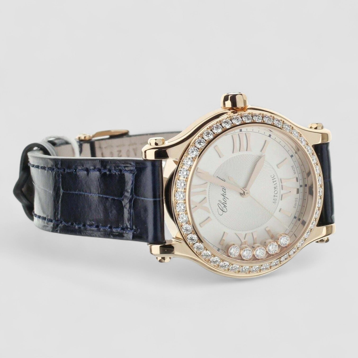 Happy Sport Automatic Rose Gold Diamond Bezel 33mm