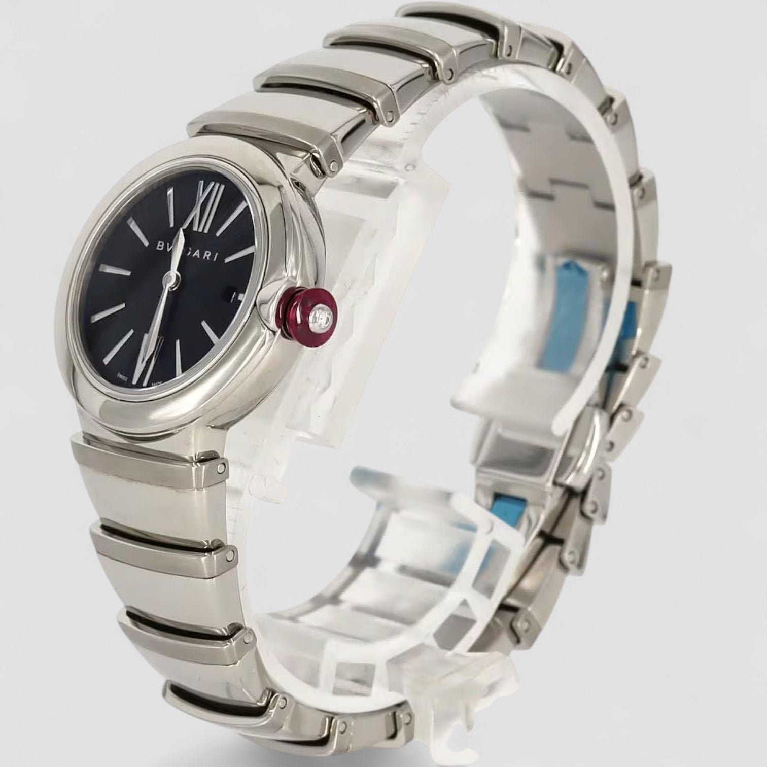 LVCEA Quartz Black Dial Steel Ladies Watch