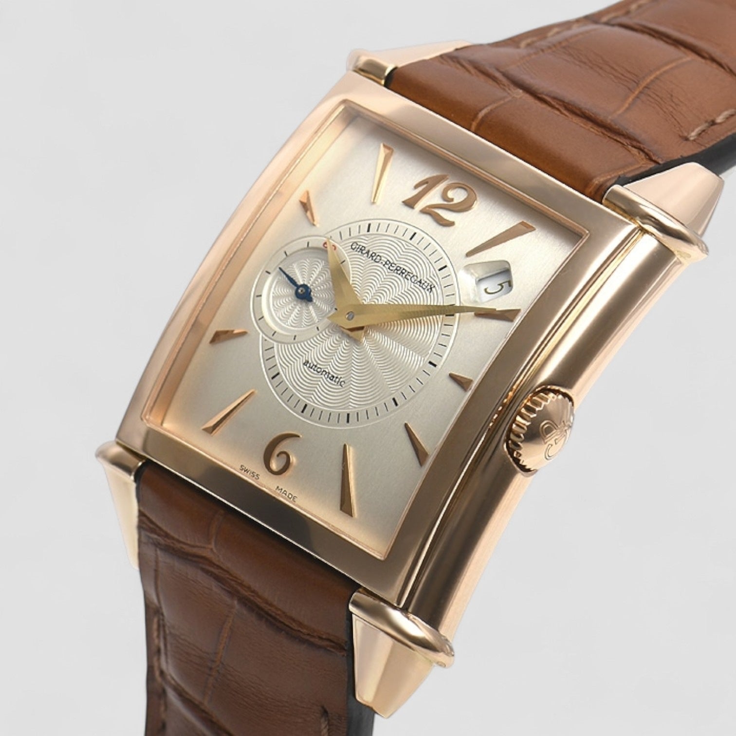 Vintage 1945 Automatic Silver Dial 18K Rose Gold
