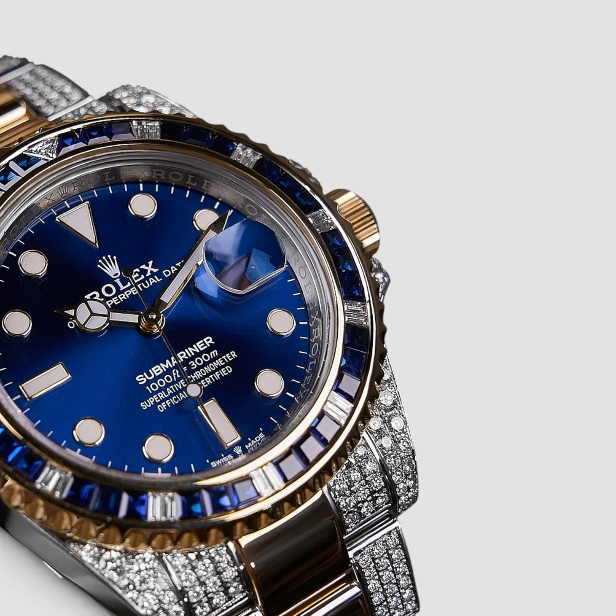 Submariner Date 41 Bluesy Custom Diamond-Set Bezel