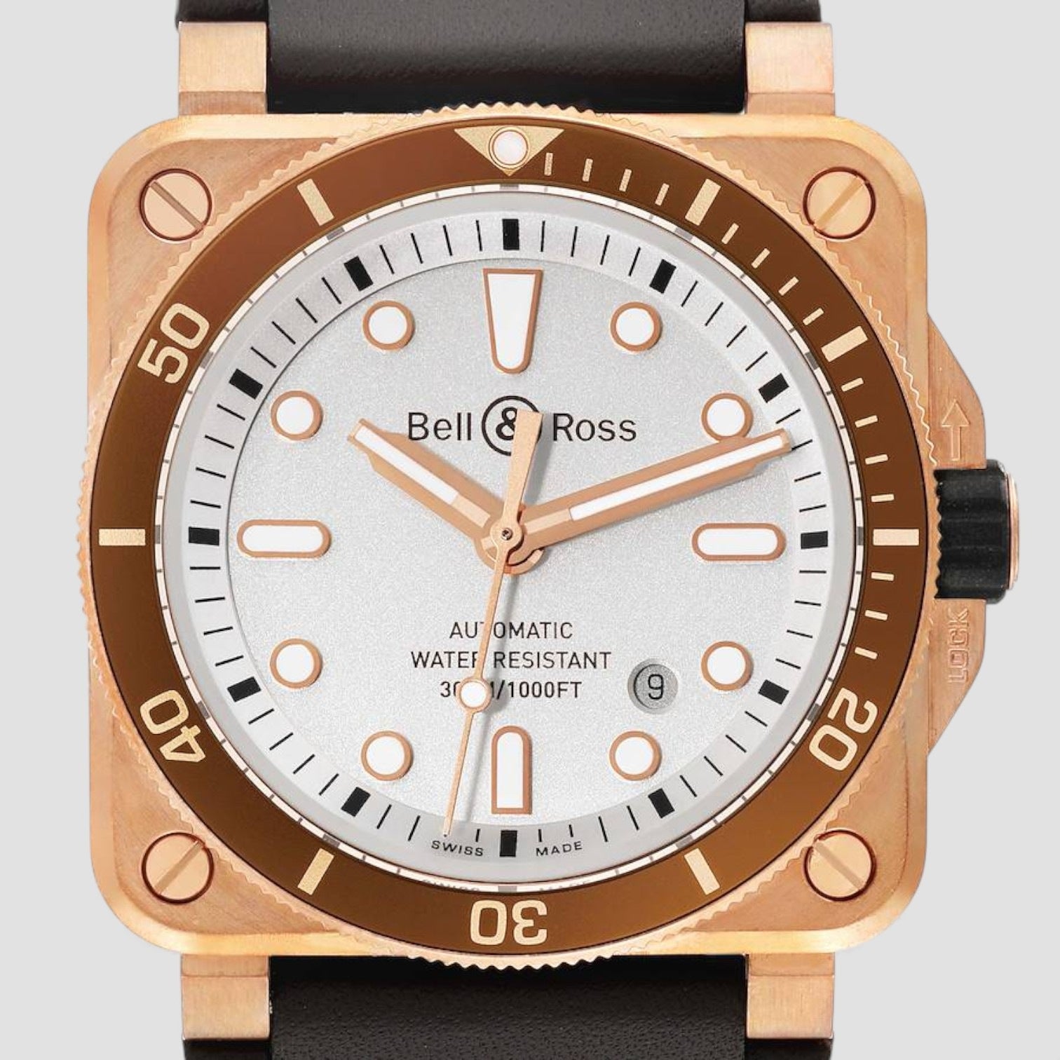 Diver Silver Dial Automatic Bronze Mens Watch