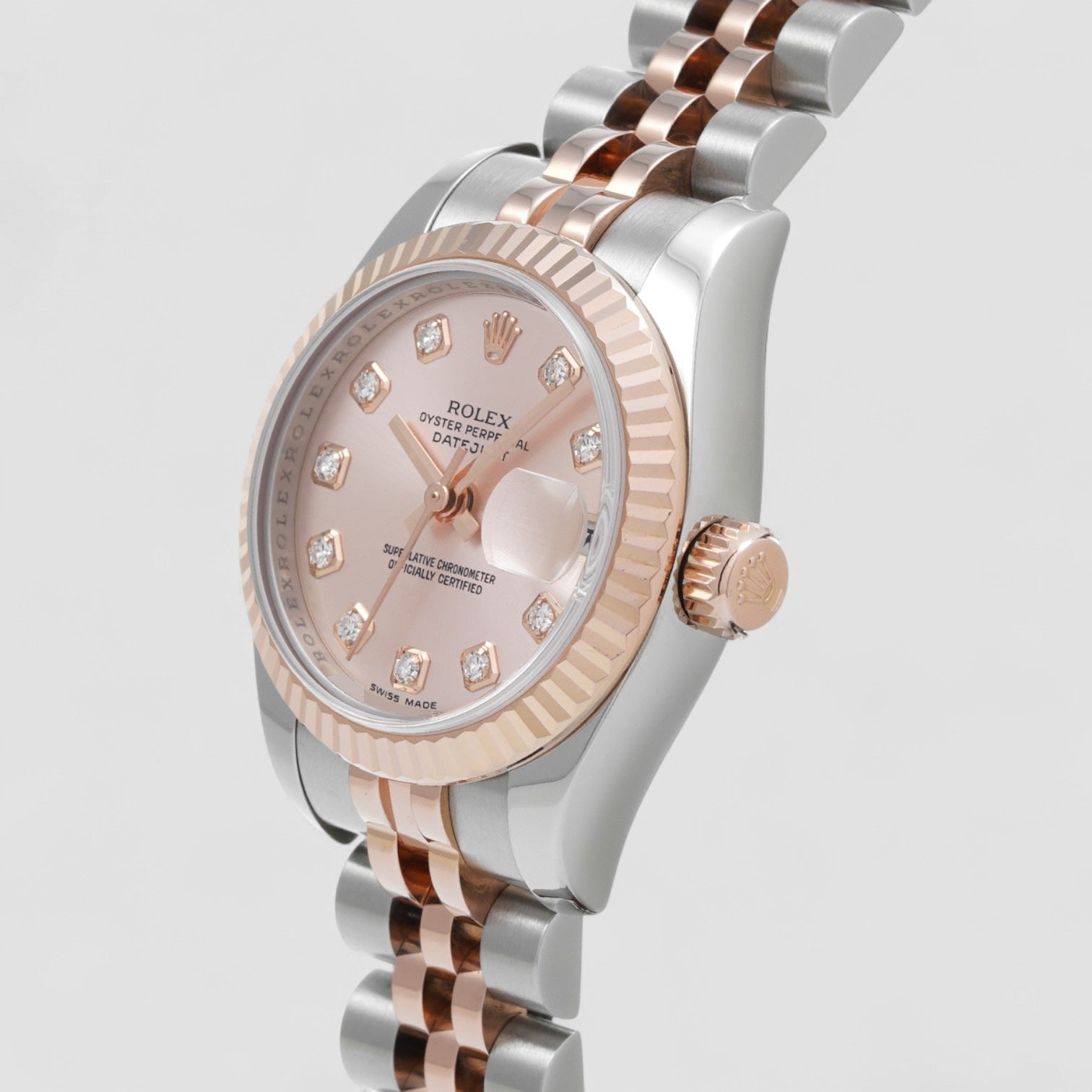 Lady-Datejust 18k Everose & Steel Pink Diamond-dial