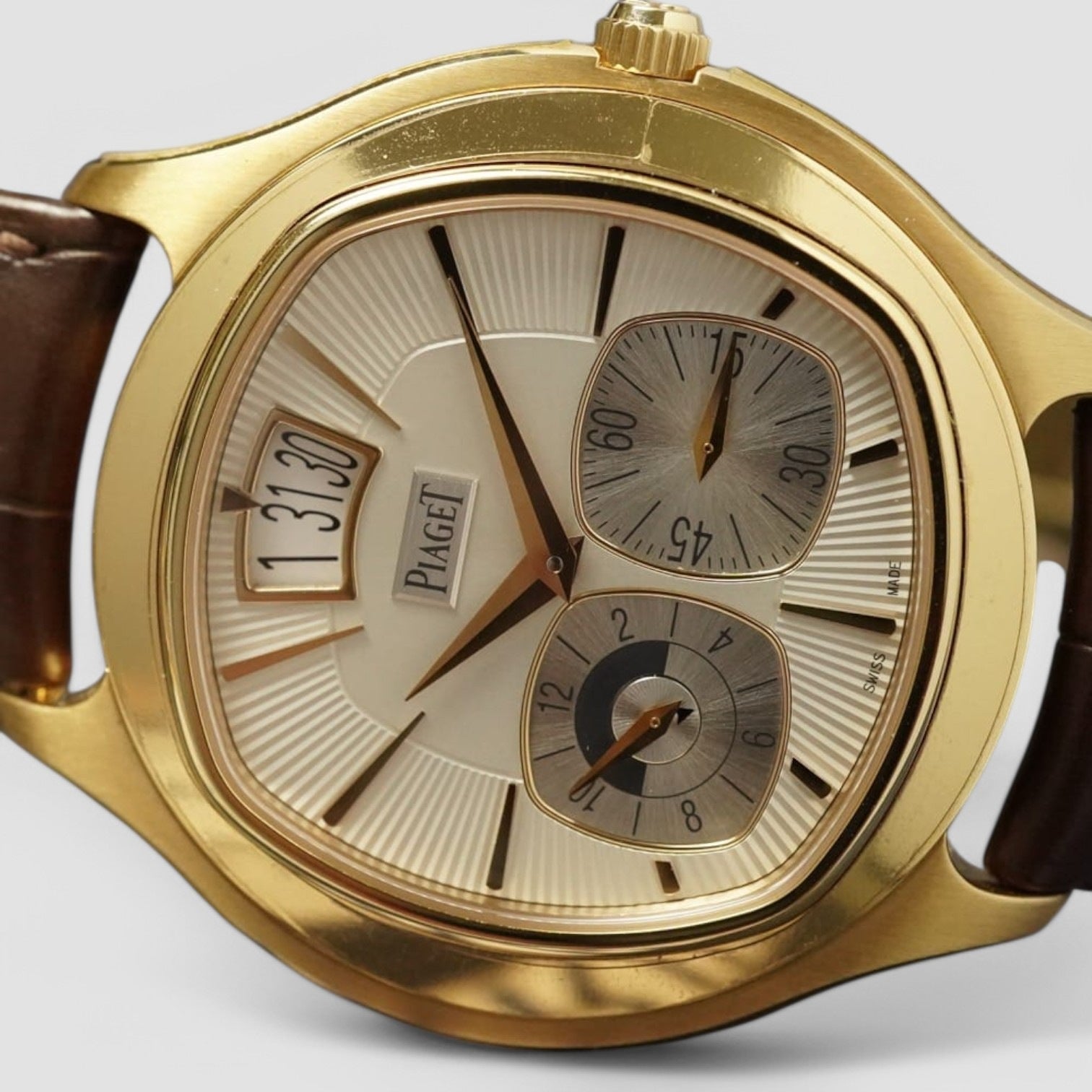 Emperador Automatic Silver Dial Brown Leather Men's Watch