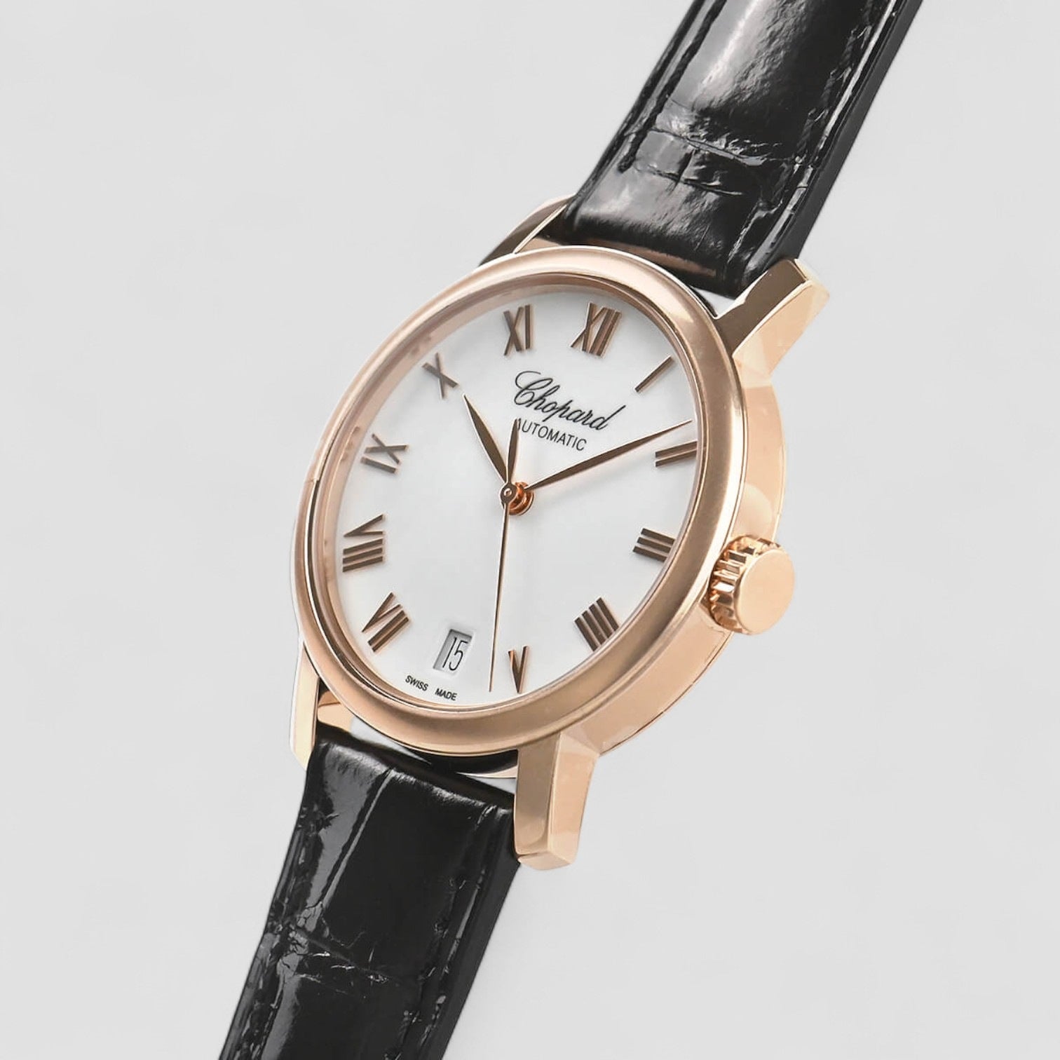 Classic Automatic White Dial Rose Gold Ladies Watch