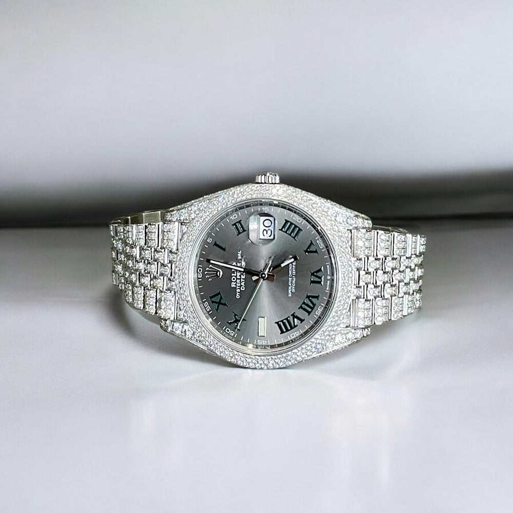 Datejust 41 – Jubilee – “Wimbledon” Dial – Custom Diamond-Set (Pavé Bezel) - Iced Out