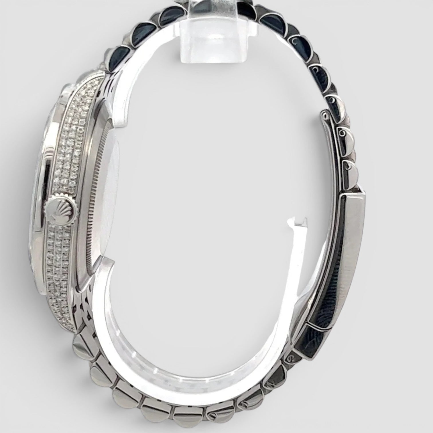 DATEJUST 41 FULL ICED OUT – EMERALD BEZEL - GREEN ARABIC DIAL