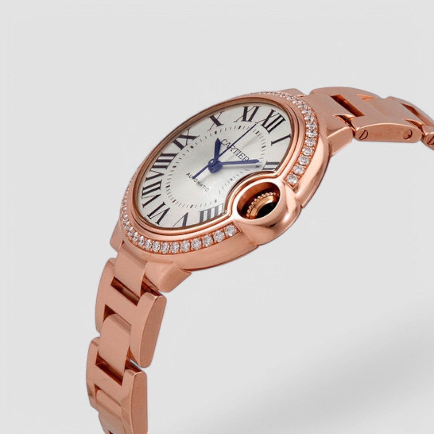 Ballon Bleu Silver Dial Automatic Ladies 18kt Rose Gold Diamond Watch