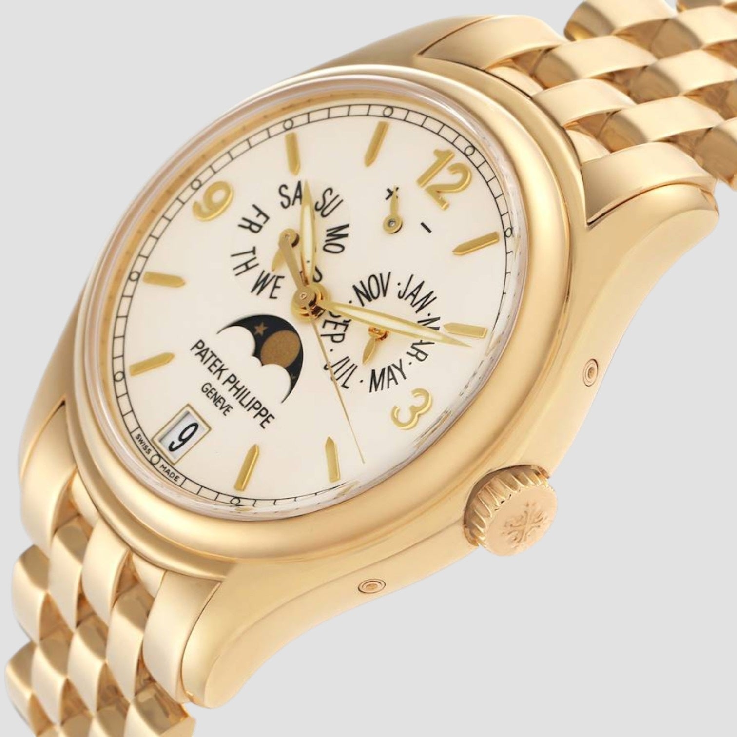Complications Annual Calendar Moon Phases Date Yellow Gold Cream Dial