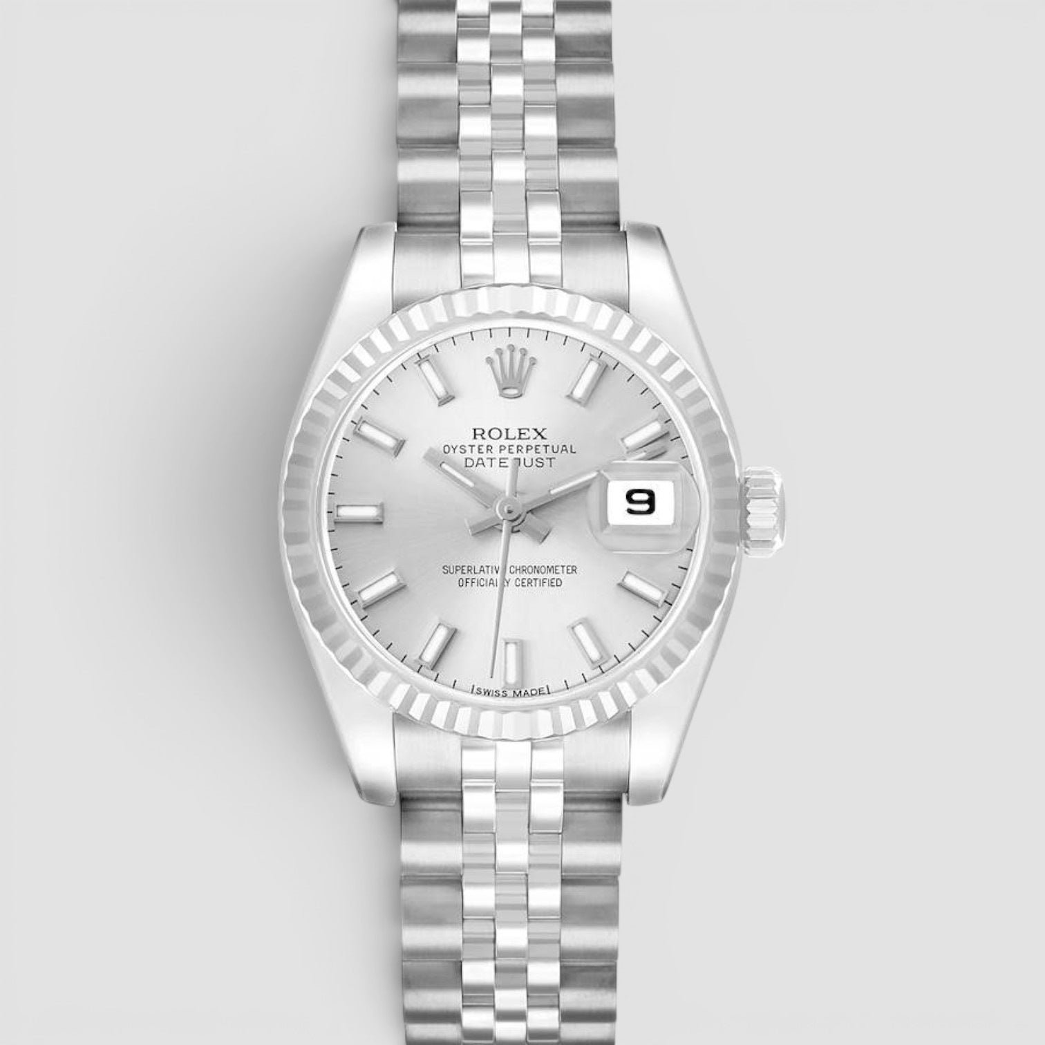 Lady-Datejust 26mm Steel & White Gold Silver Dial