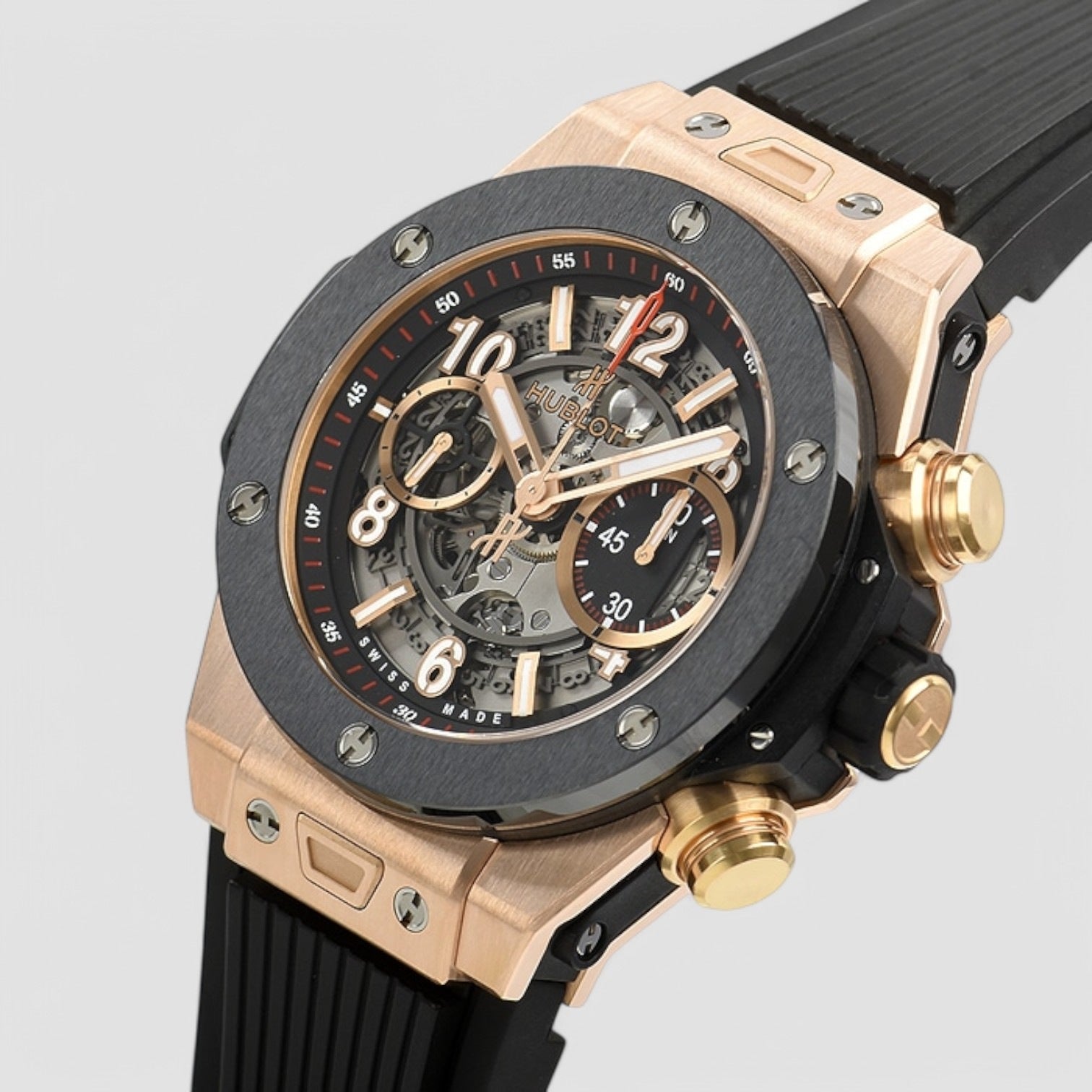 Big Bang Unico King Gold Ceramic Skeletal Dial Men's Watch