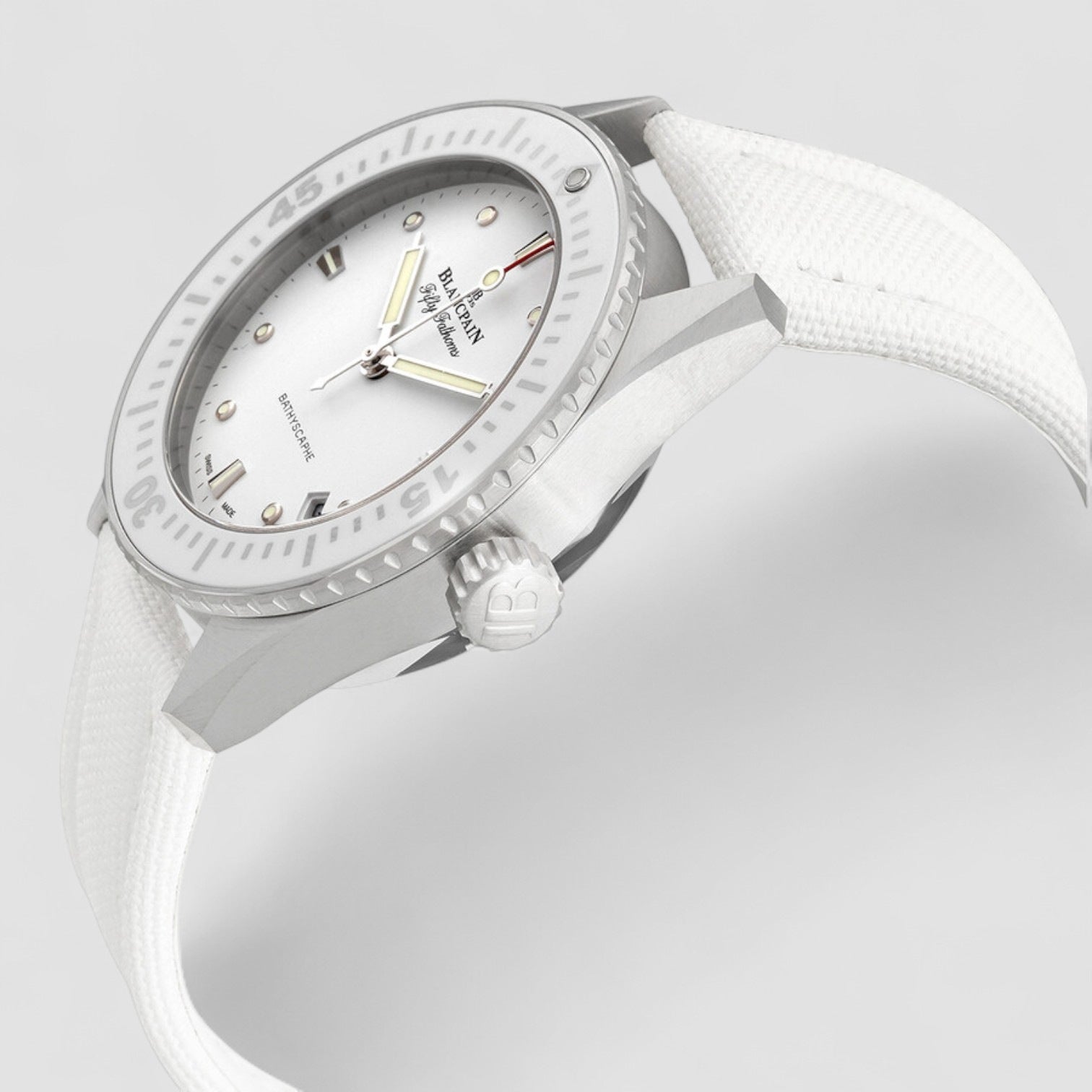 Fifty Fathoms Bathyscaphe Automatic White Dial Ladies Watch