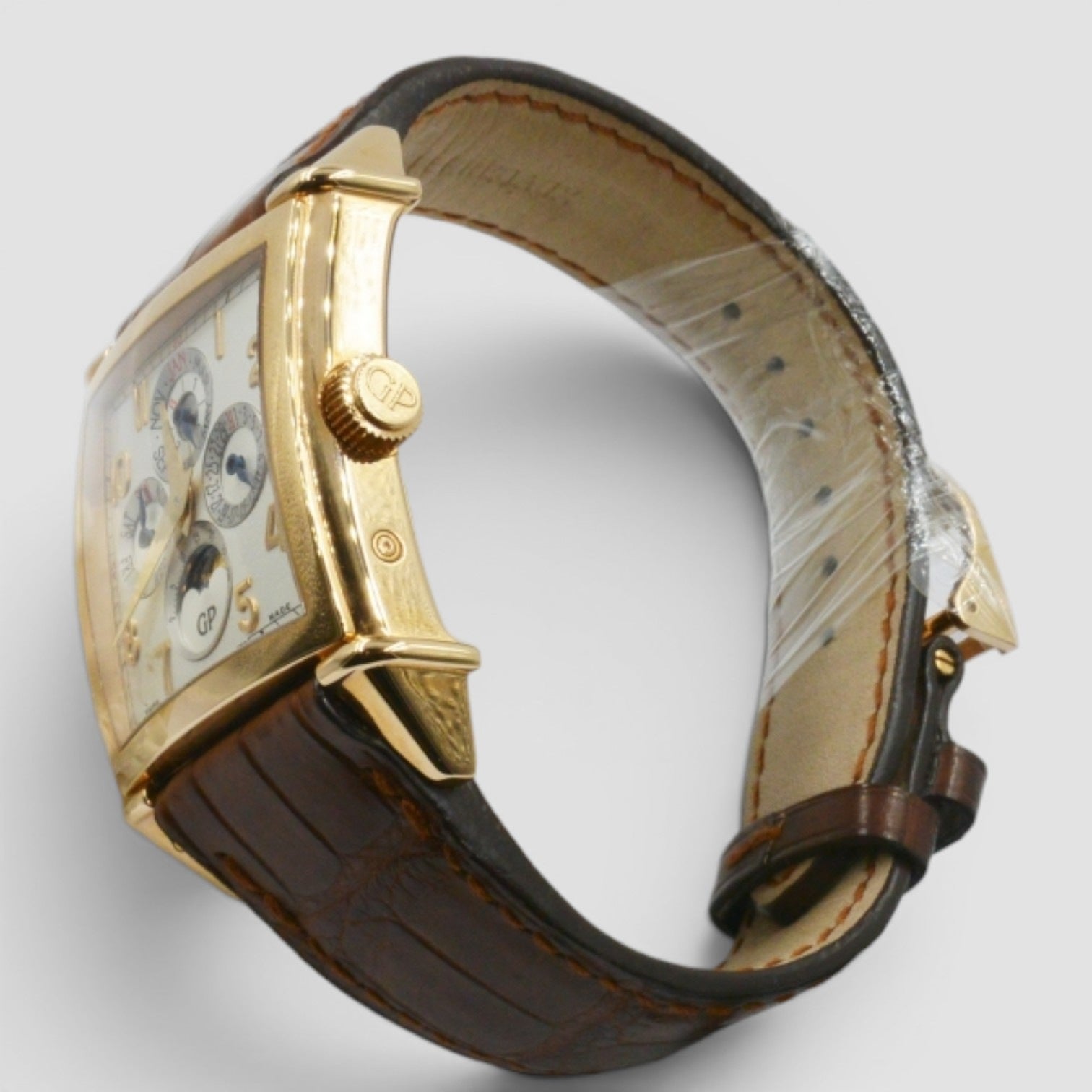 Vintage 1945 Square Perpetual Calendar 18K Rose Gold White Dial