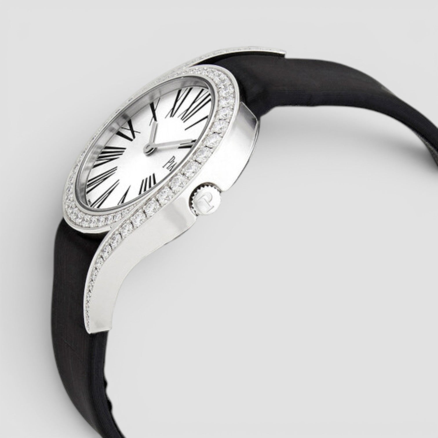 Limelight Gala Silver Diamond Dial Satin Ladies Watch