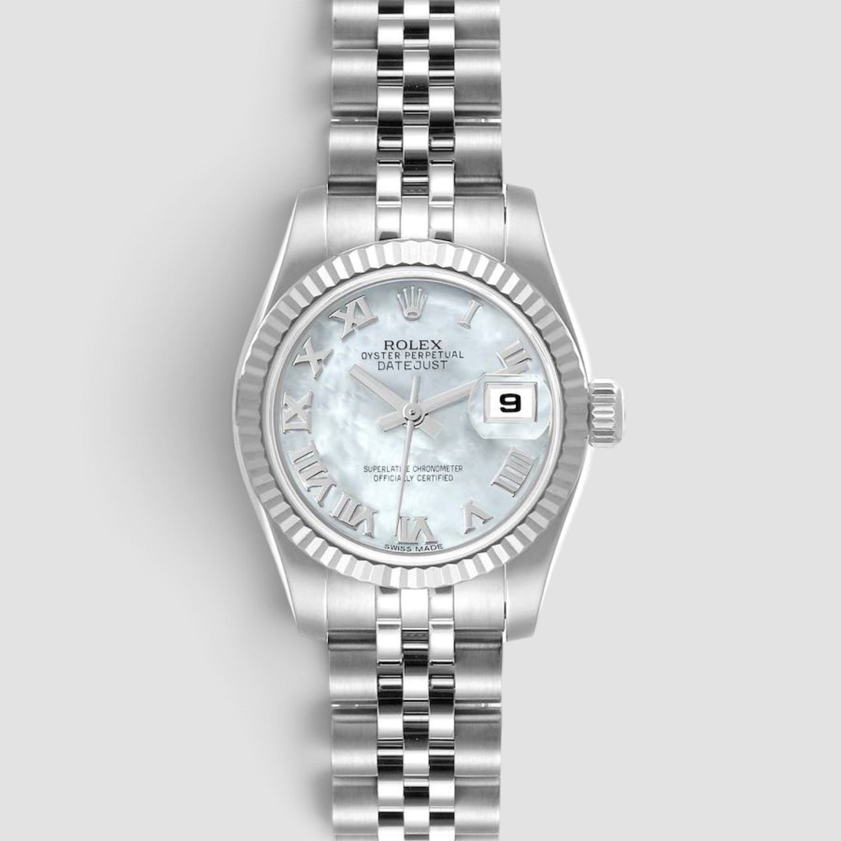 Lady-Datejust White Mother-of-Pearl Roman Numeral Dial Jubilee