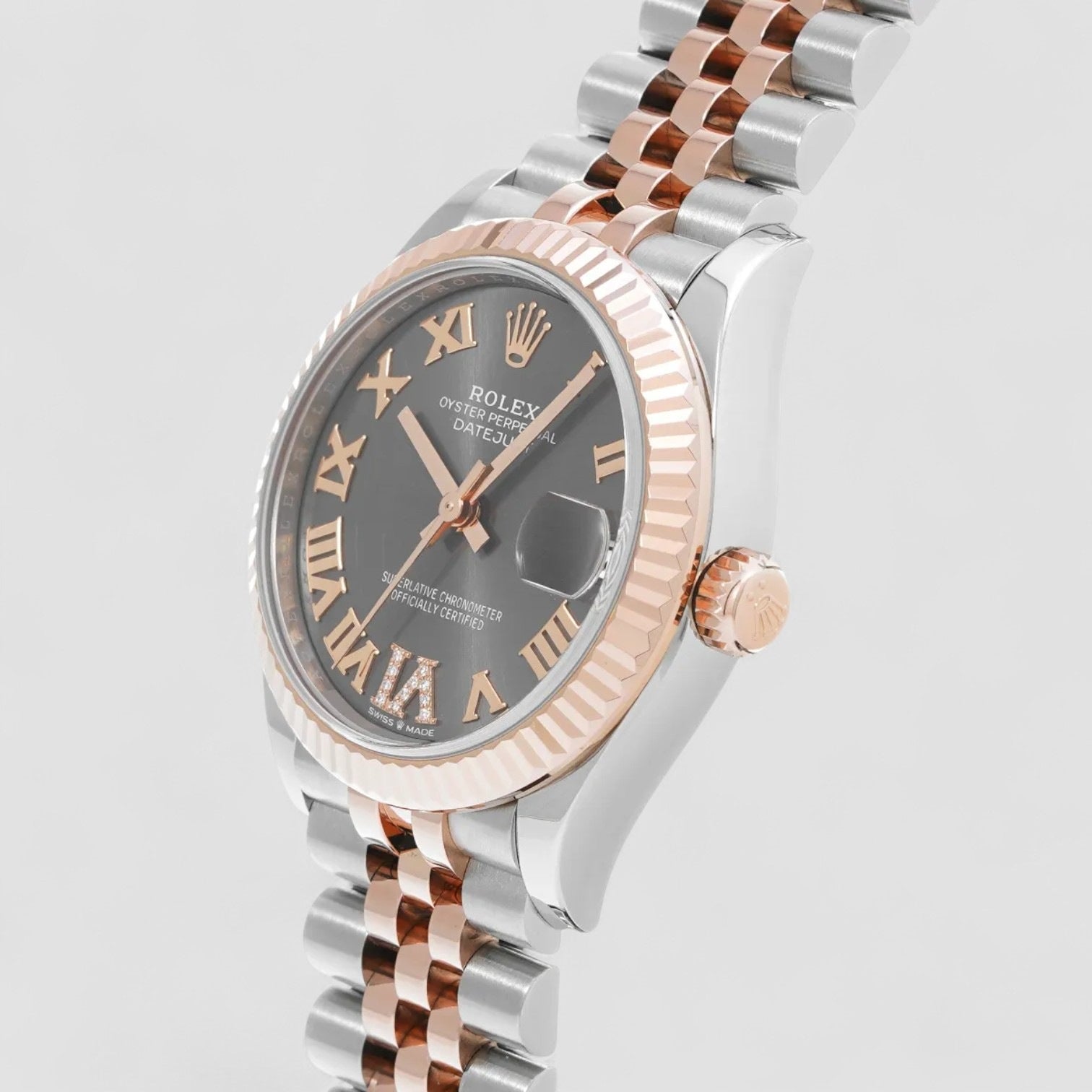 Datejust 31 Steel And 18ct Everose Gold Automatic Silver Diamond Dial Ladies Watch