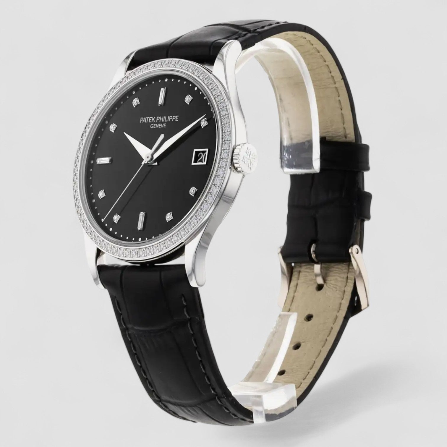 Calatrava 5297G 18K White Gold Black Dial / Diamond Bezel 2022 Description