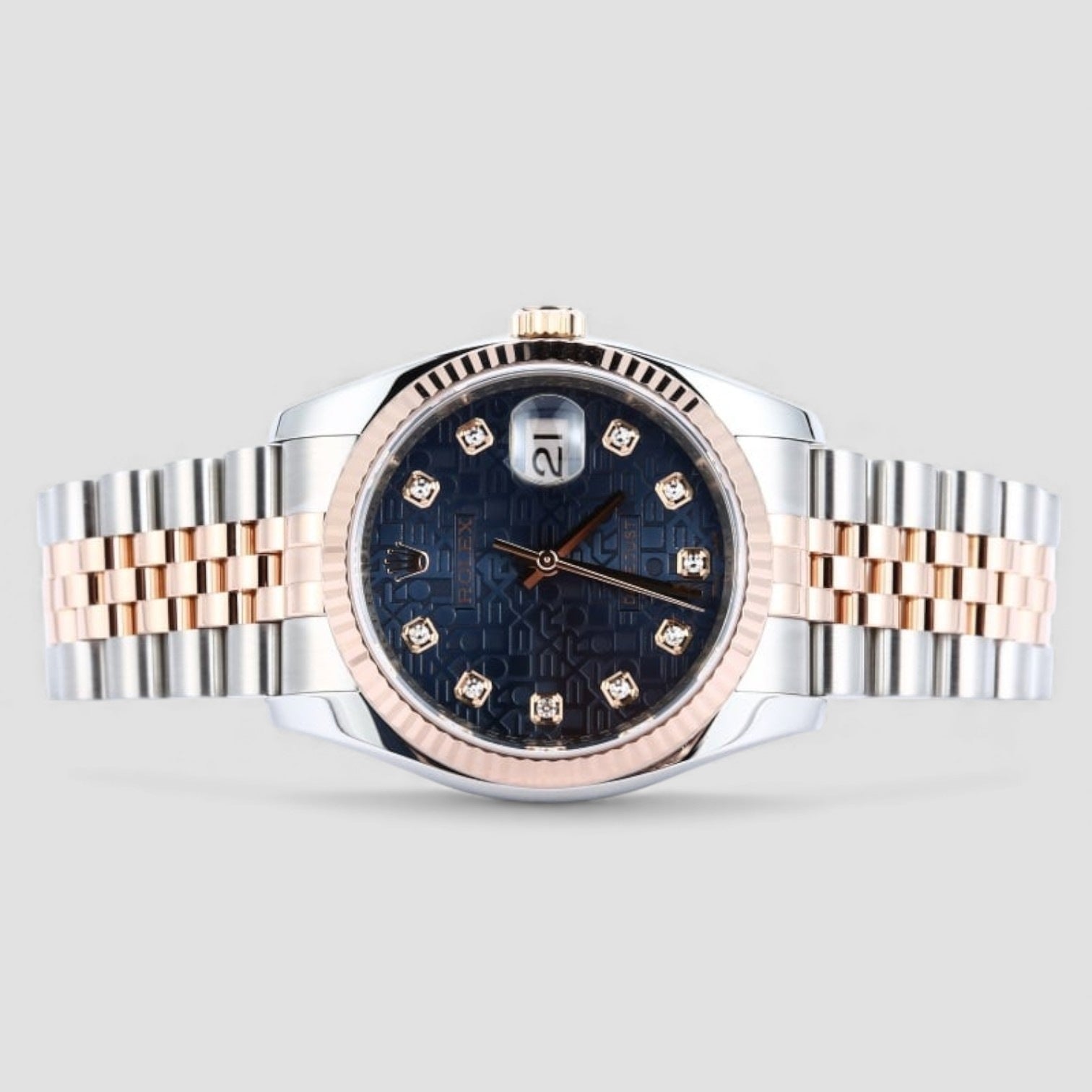 Men's Rolex Stainless and Rose Gold Datejust