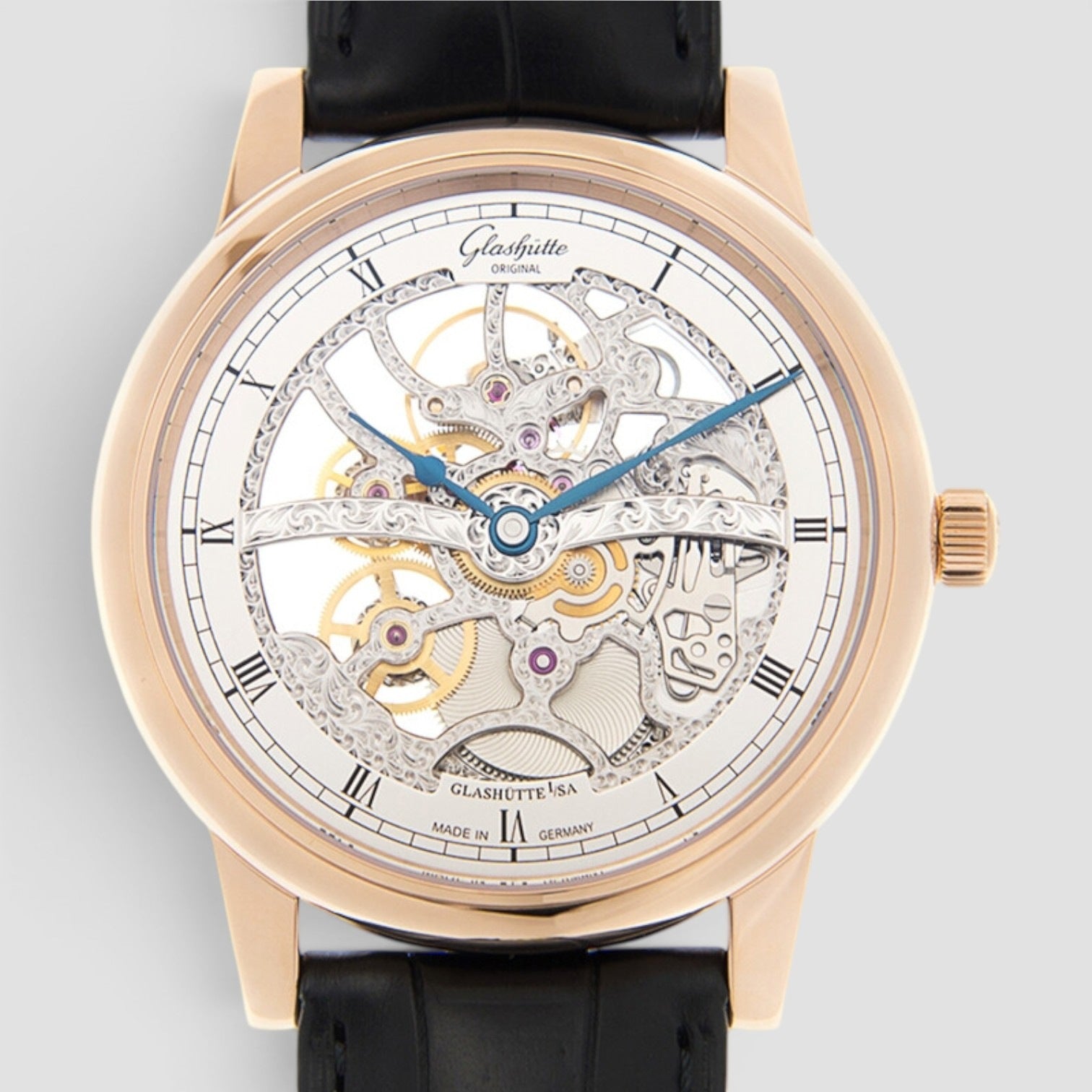 Glashutte Senator Hand Wind Silver Dial Men's Watch