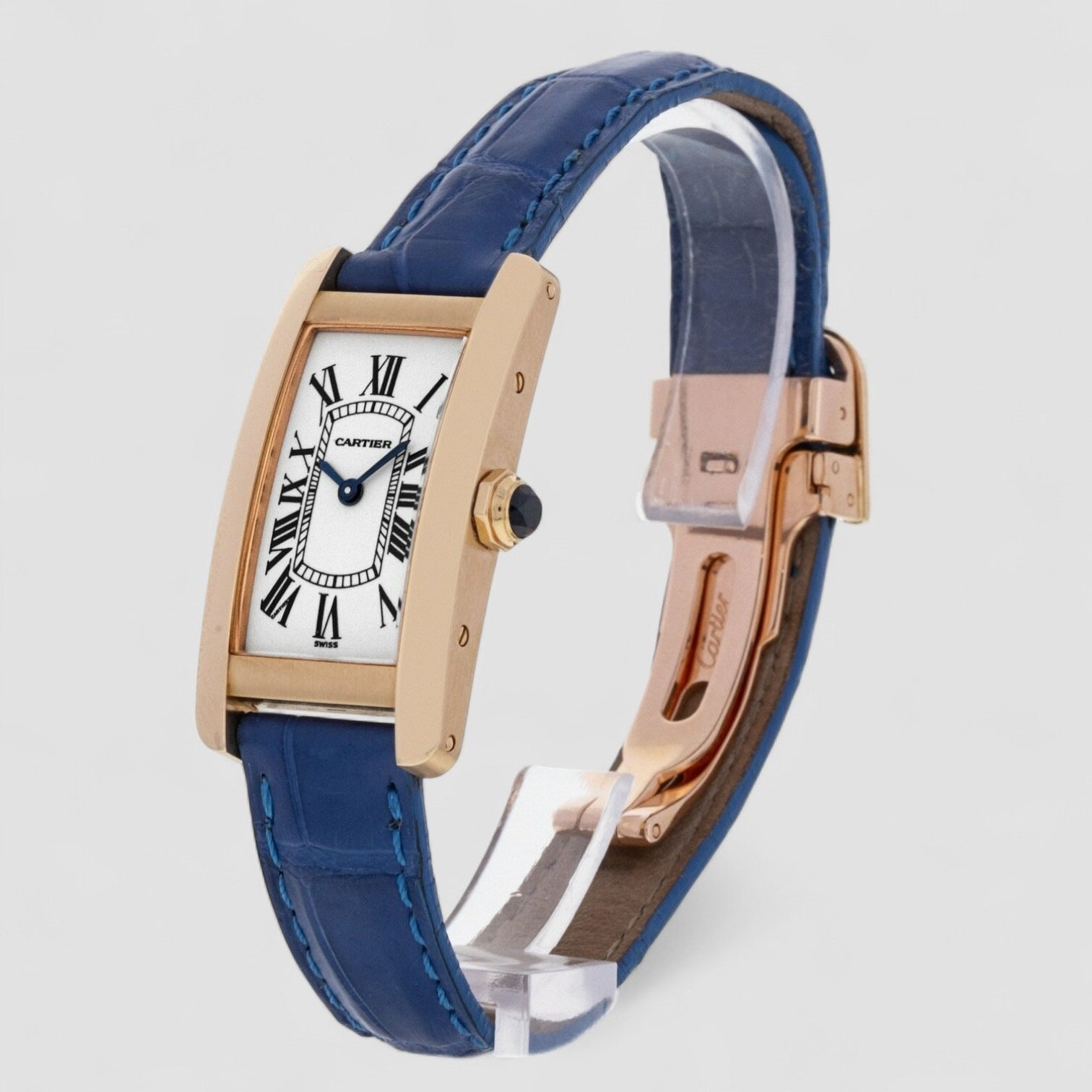 Tank American Ladies Watch Small Quartz Yellow Gold