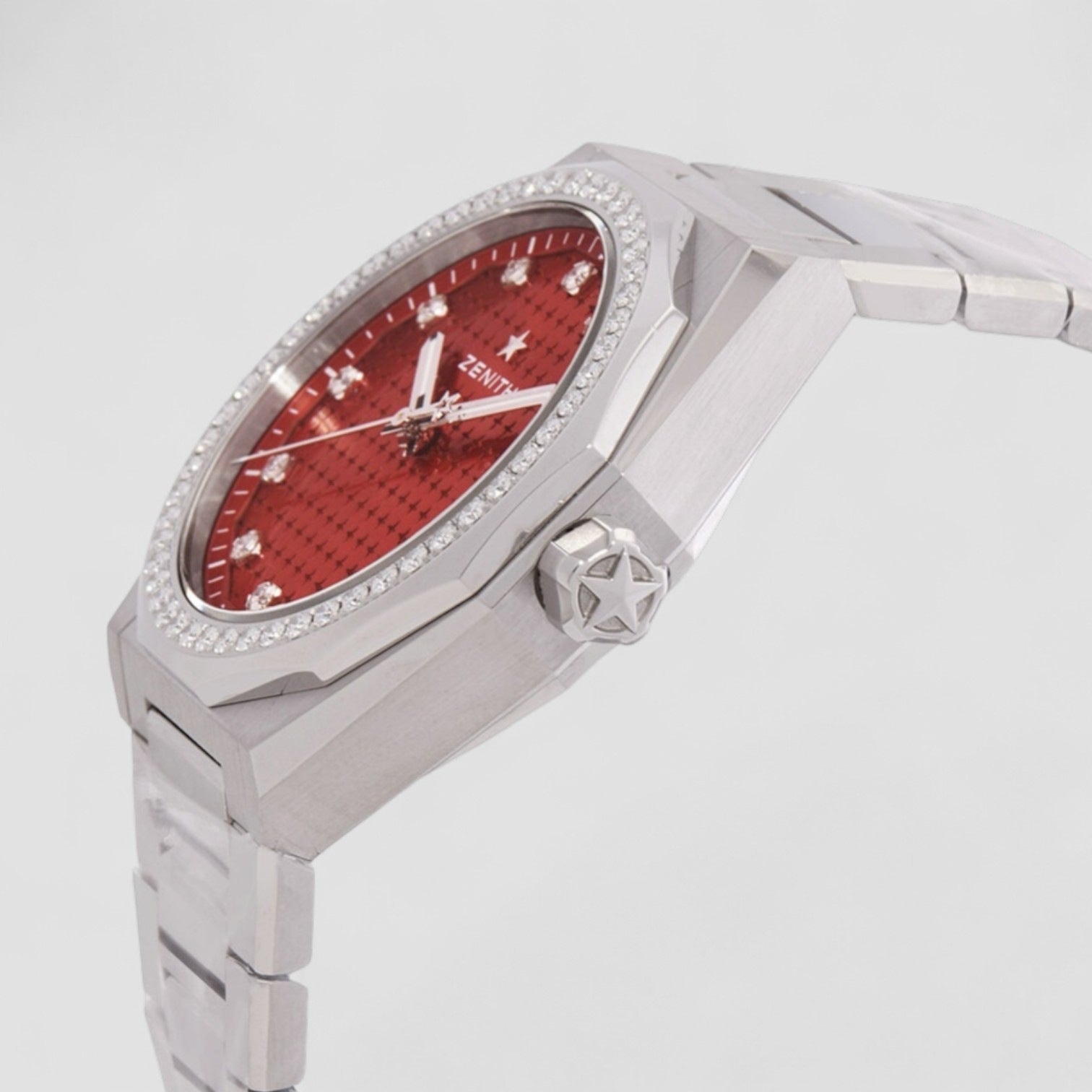 Defy Skyline Automatic Diamond Red Dial Ladies Watch