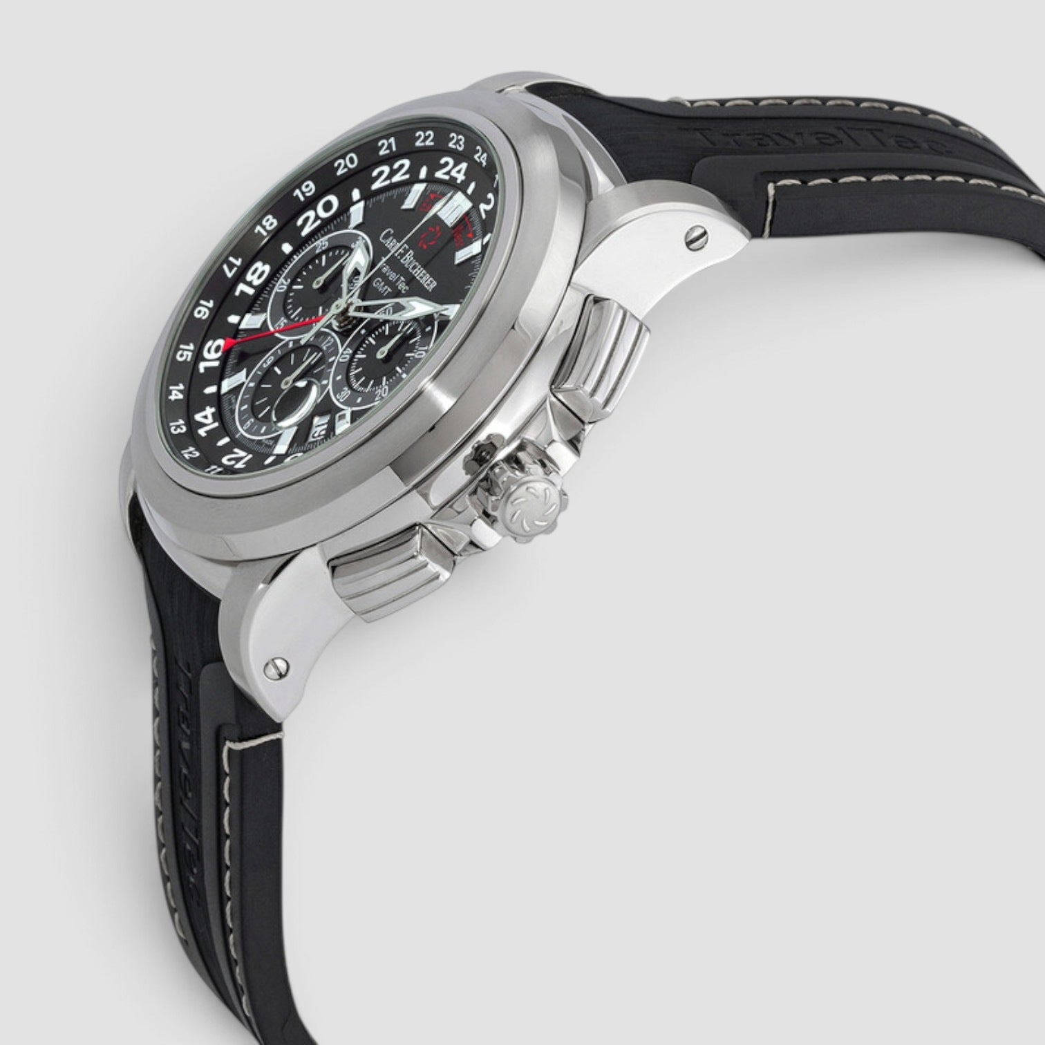 Patravi TravelTec Chronograph Automatic 46.6mm Black Dial