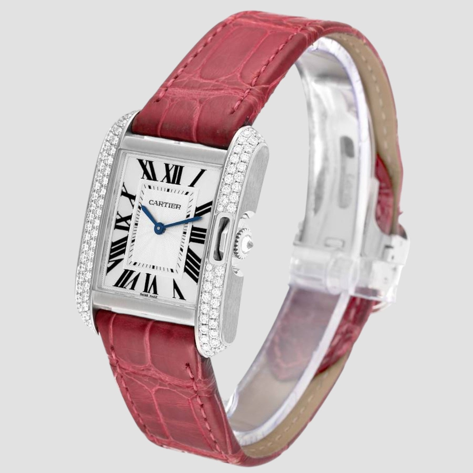 Tank Anglaise White Gold Diamond Ladies Watch