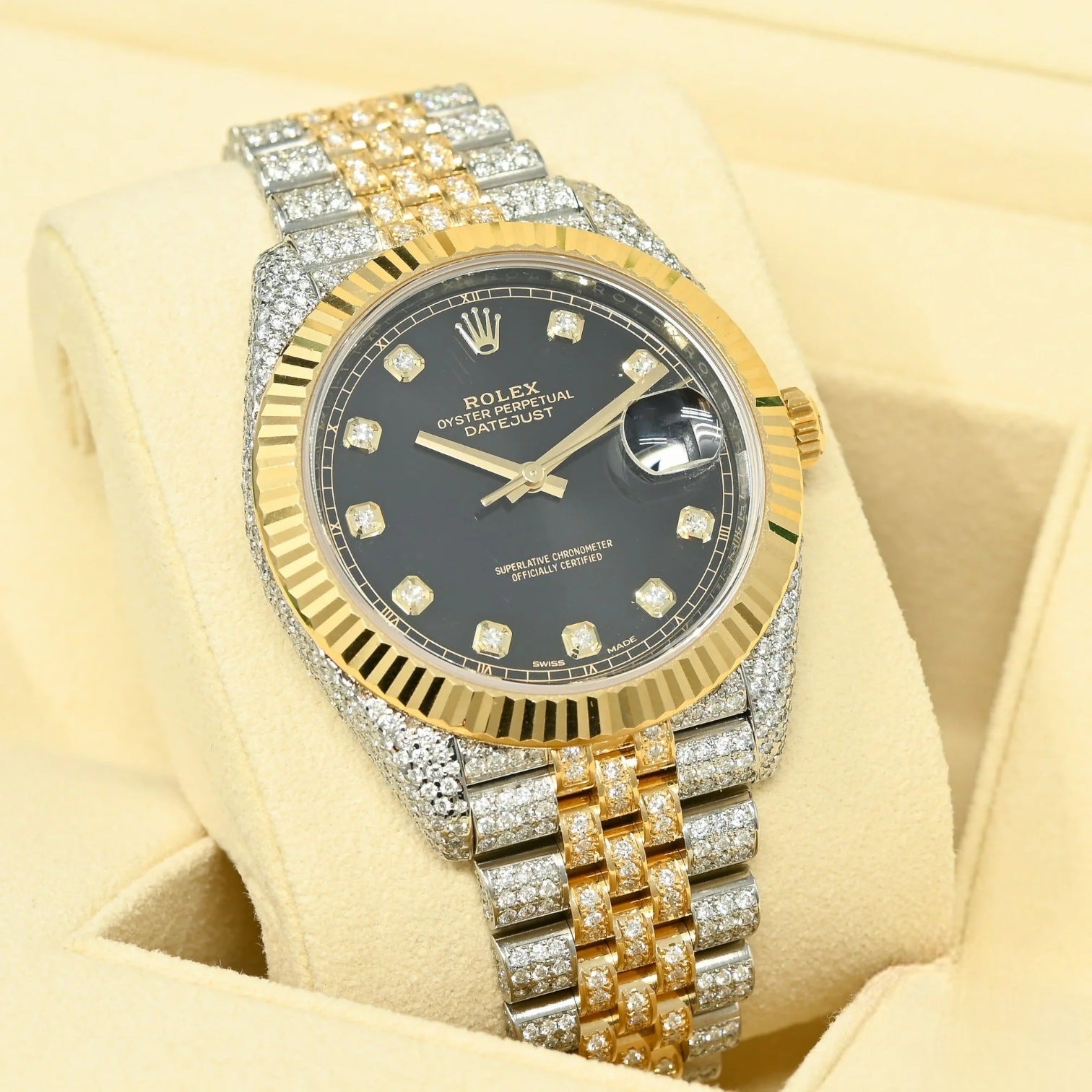 DATEJUST 41MM - BLACK JUBILEE FLUTED ICED out