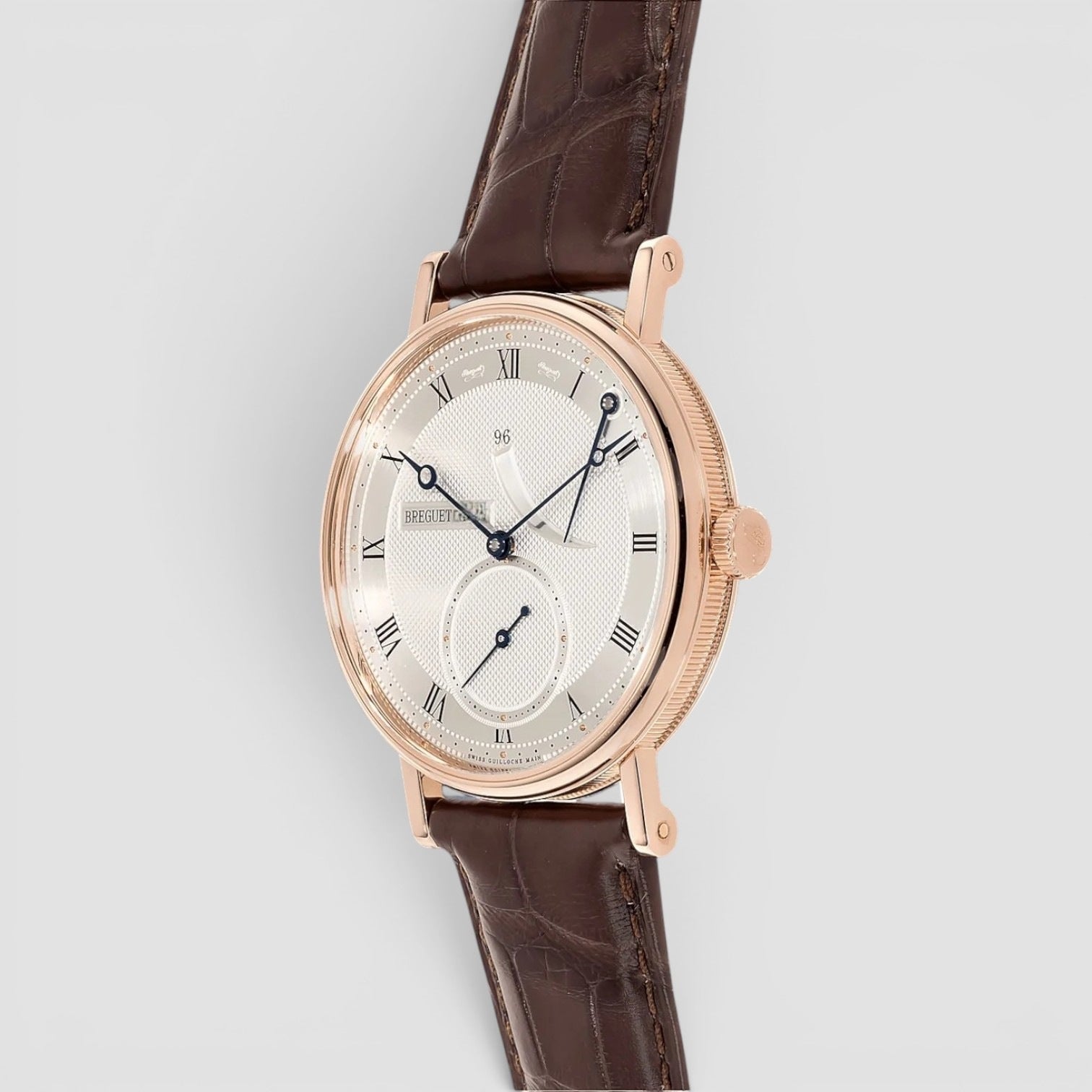 Classique 38mm Rose Gold Silver Guilloché Dial