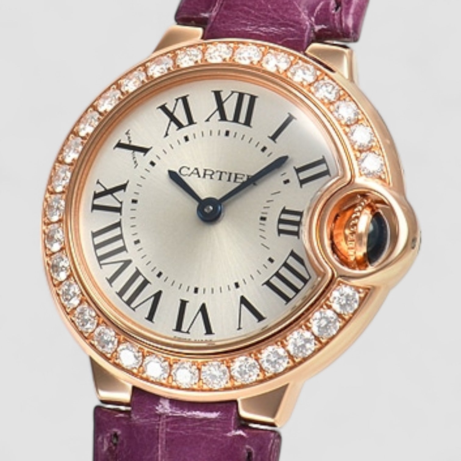 Ballon Bleu Silver Dial Rose Gold Diamond Bezel Ladies Watch