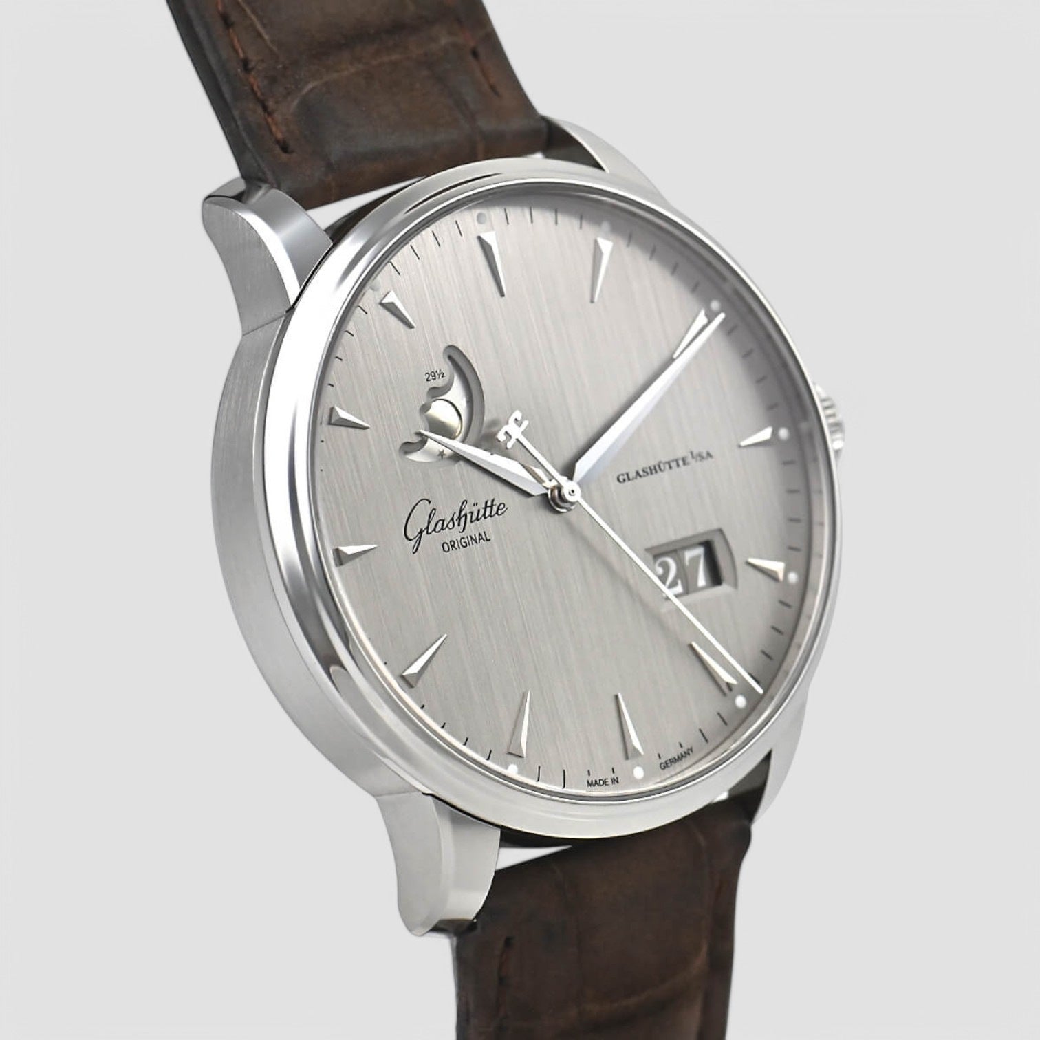 Senator Excellence Panorama Date Moonphase Automatic Silver Dial Men's Watch