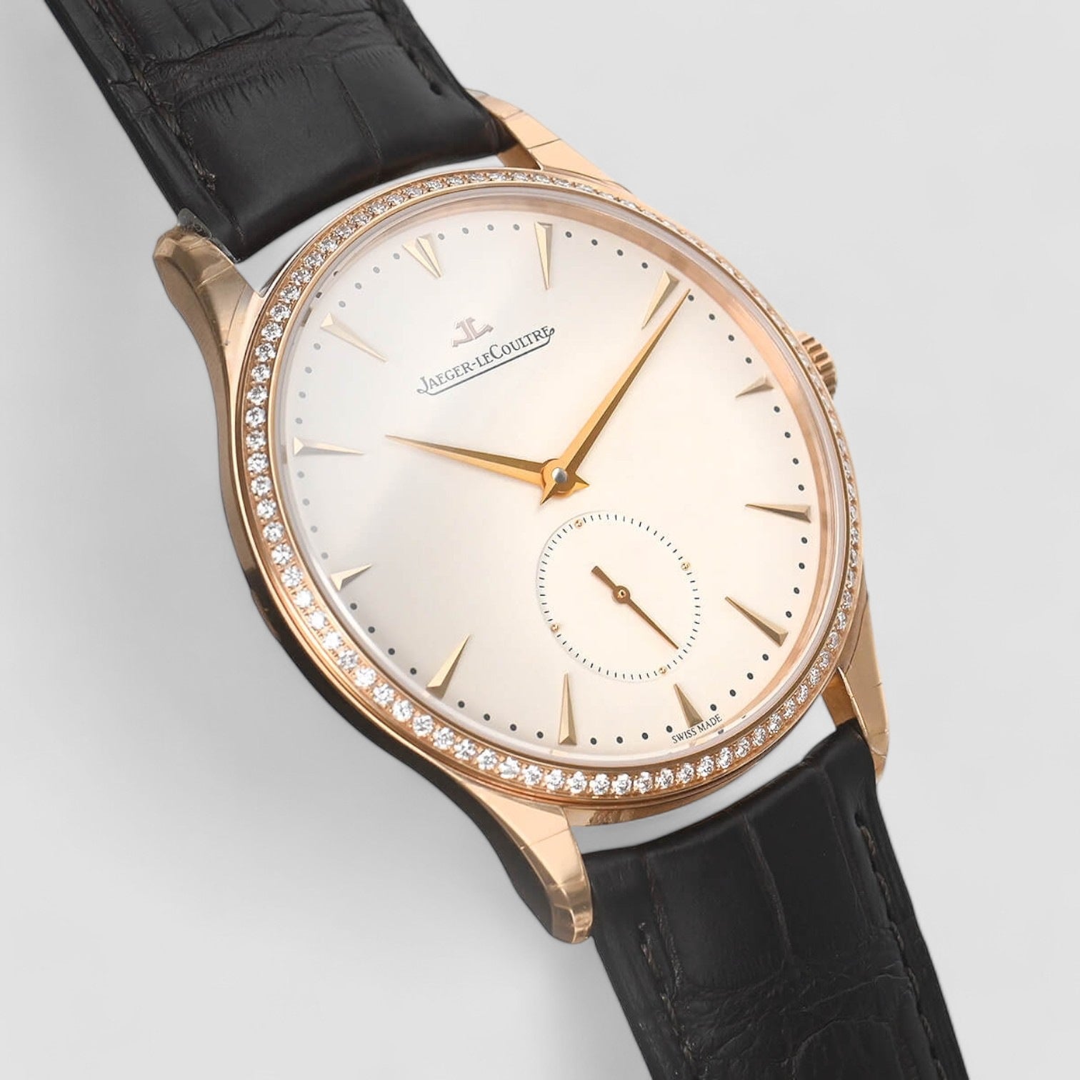 Master Grande Ultra Thin Silver Dial Diamond Bezel RG