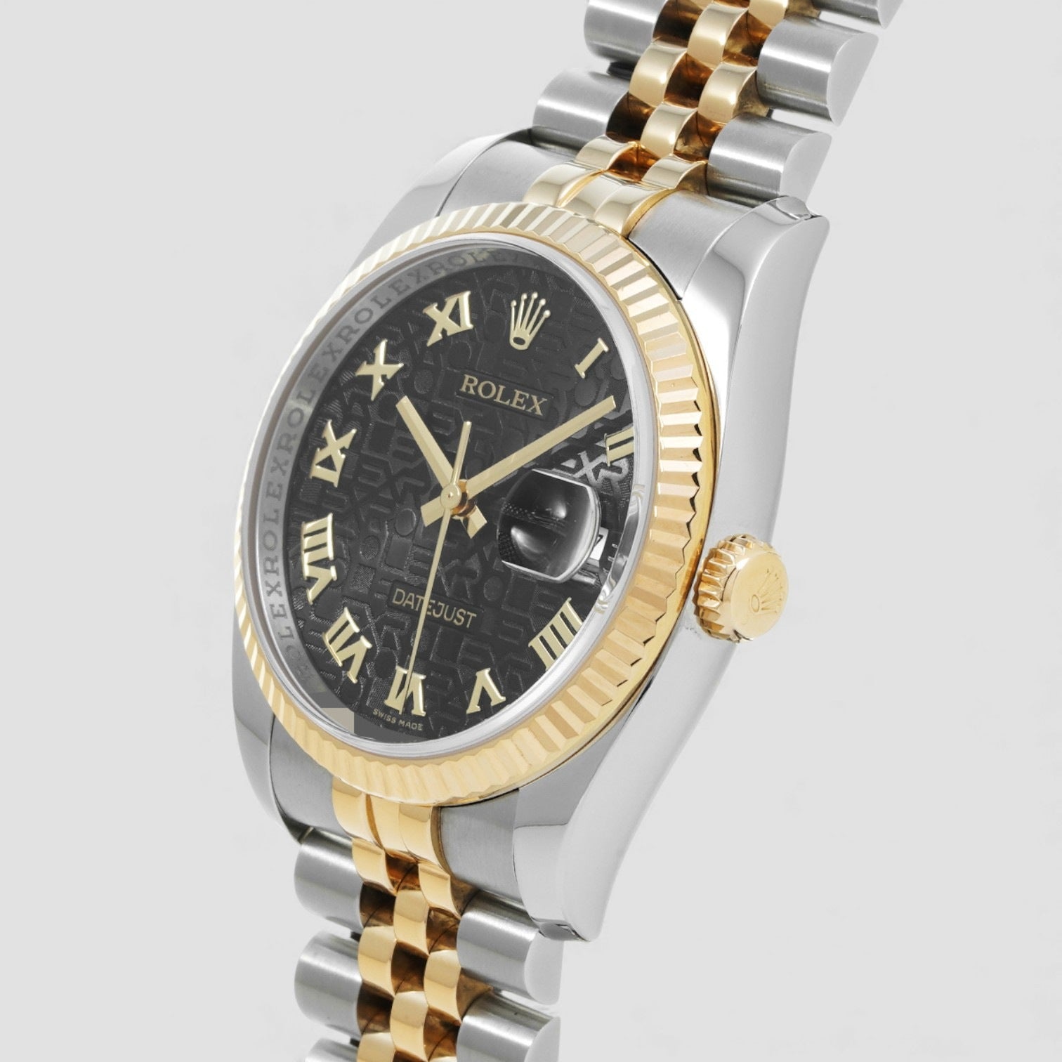 Datejust 36 Rolesor Yellow Fluted / Jubilee / Black Computer Roman